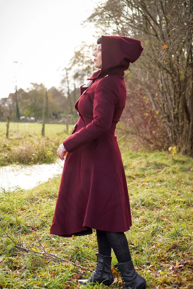 Hooded Asymmetric Winter Wool Coat C3783