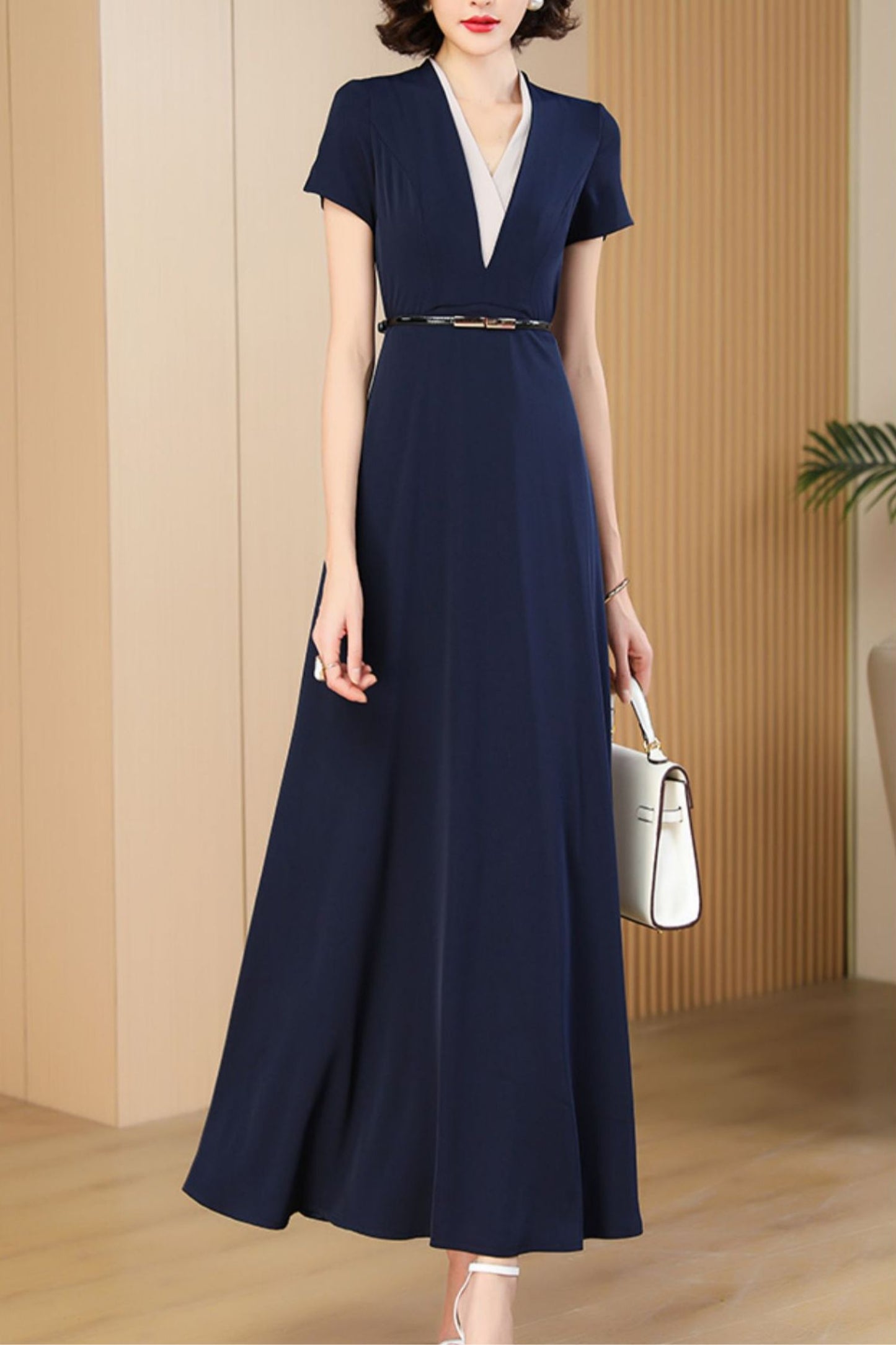 navy blue women summer dress C4079