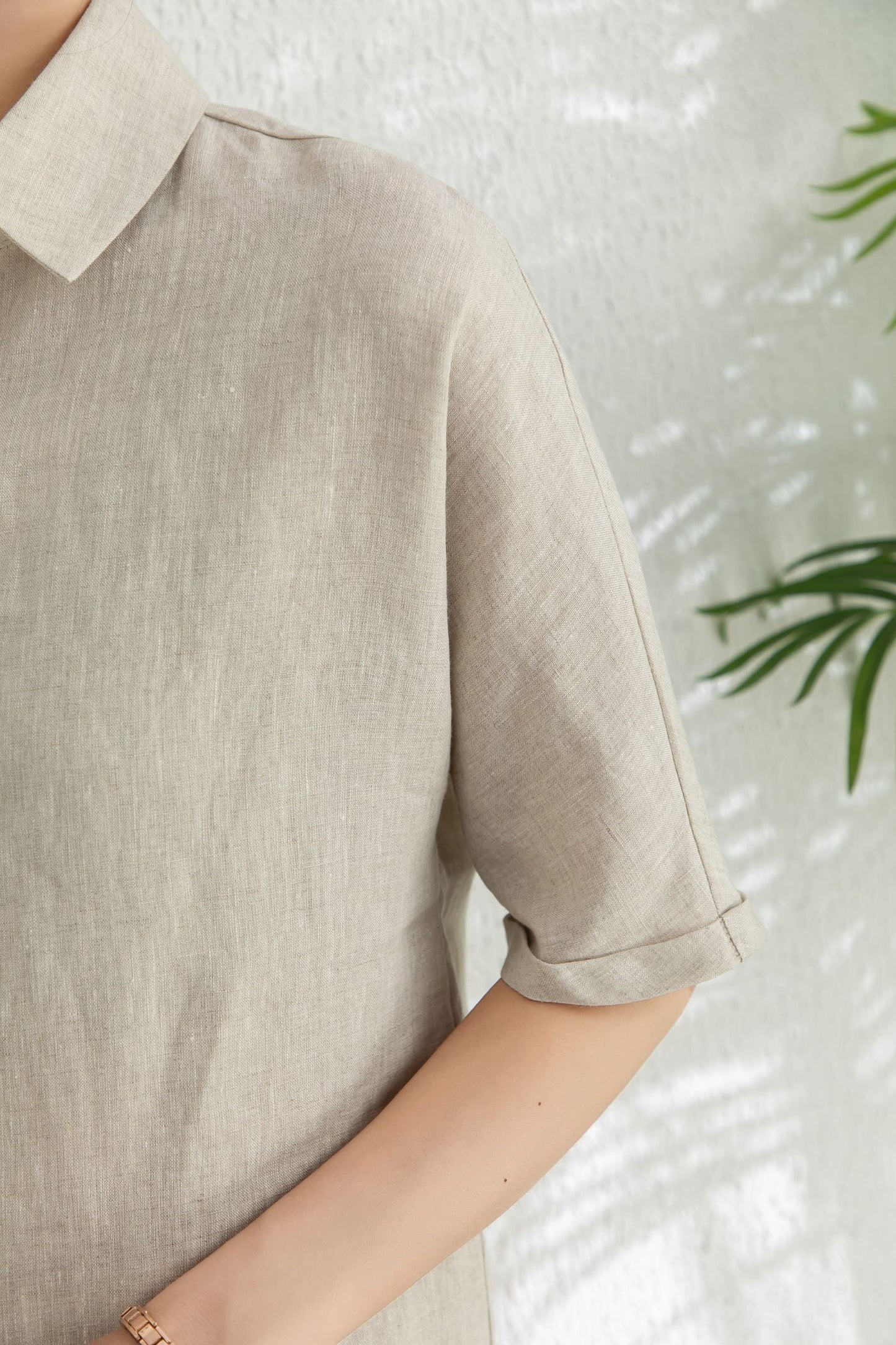 Women's Summer short sleeve linen Shirt C3295