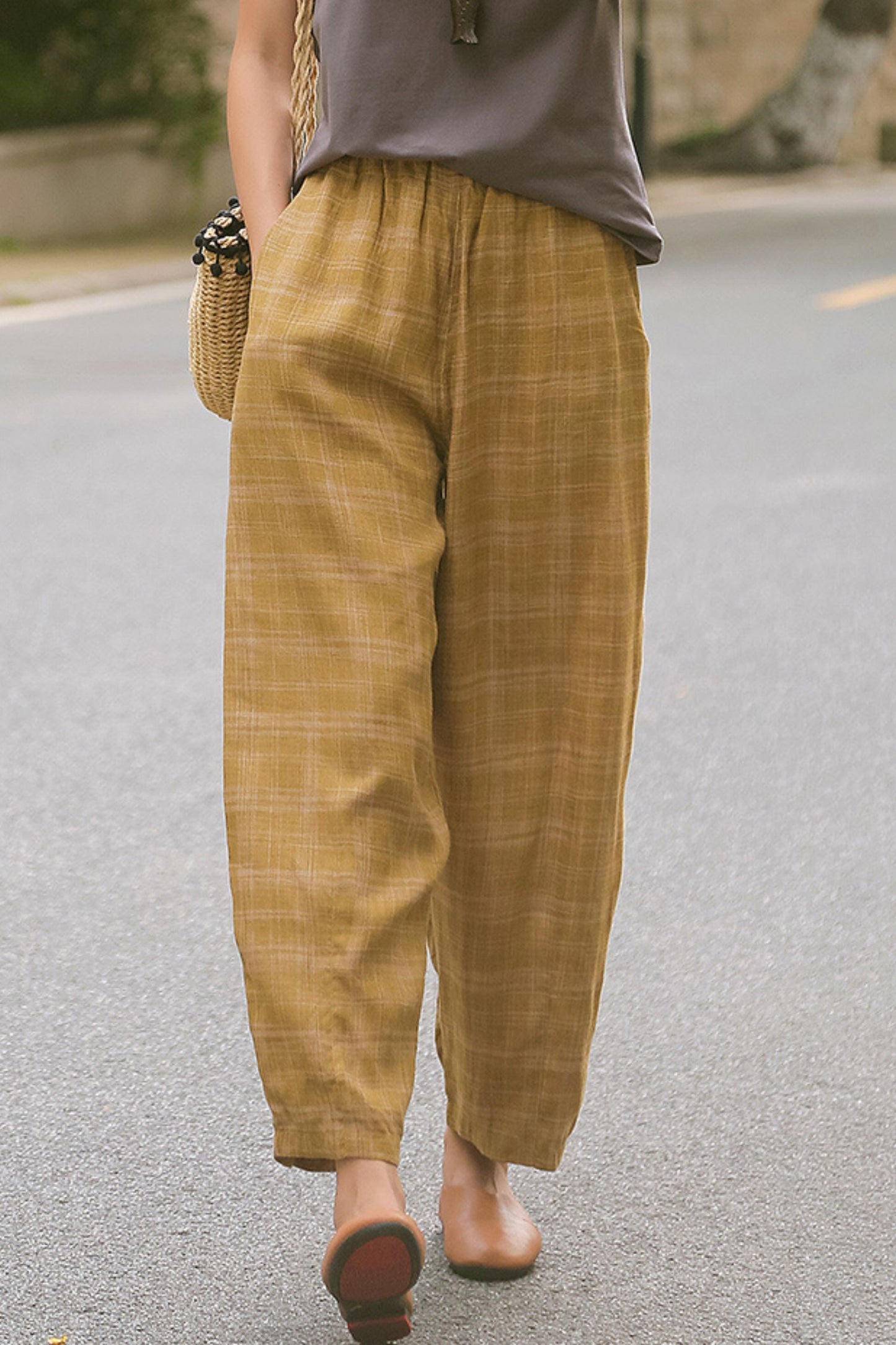 Summer loose casual elastic waist pants TT0007