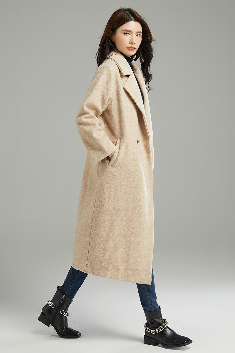 Women Loose Casual Wool Coat C3000, Size S #CK2202230