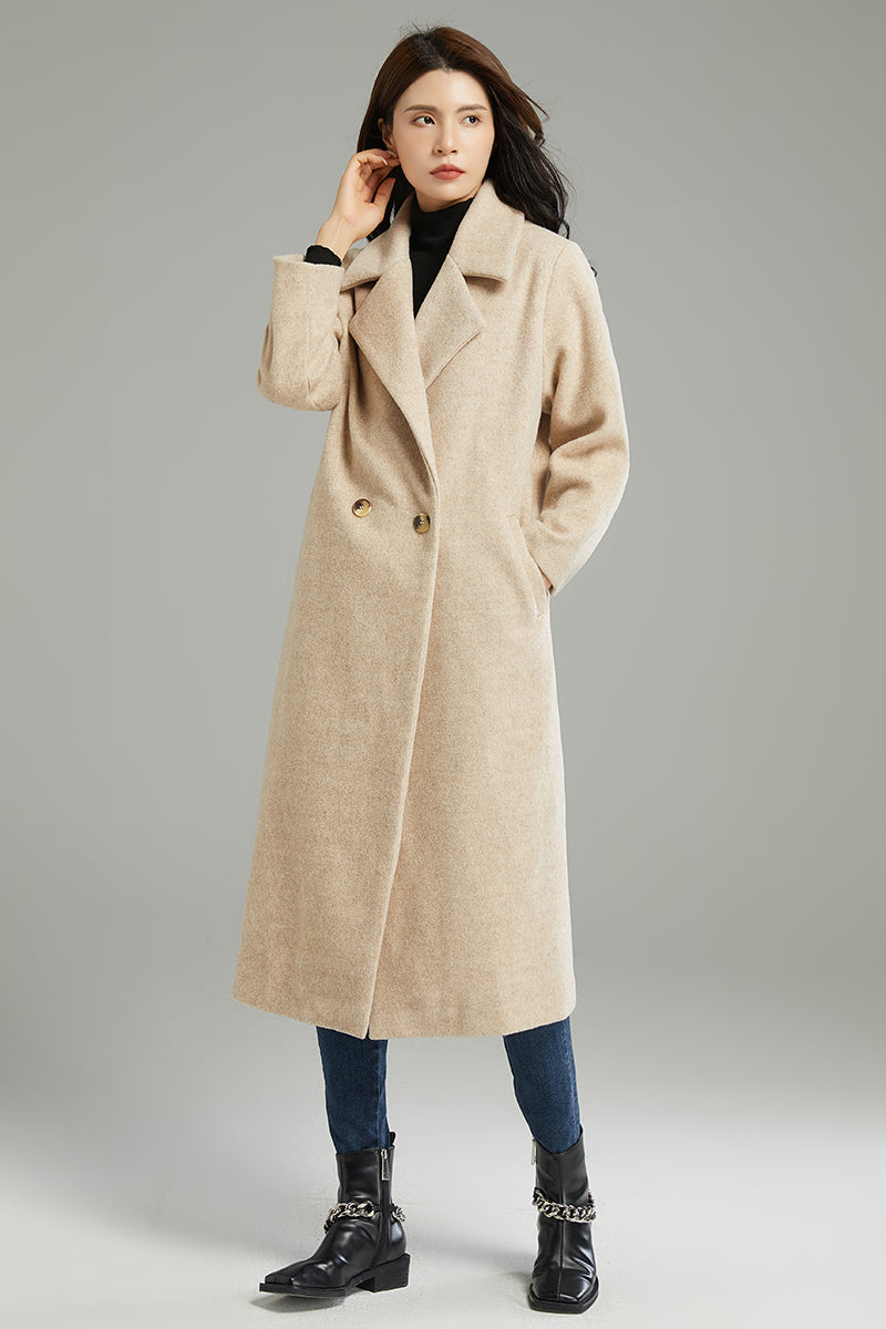 Women Loose Casual Wool Coat C3000, Size S #CK2202230
