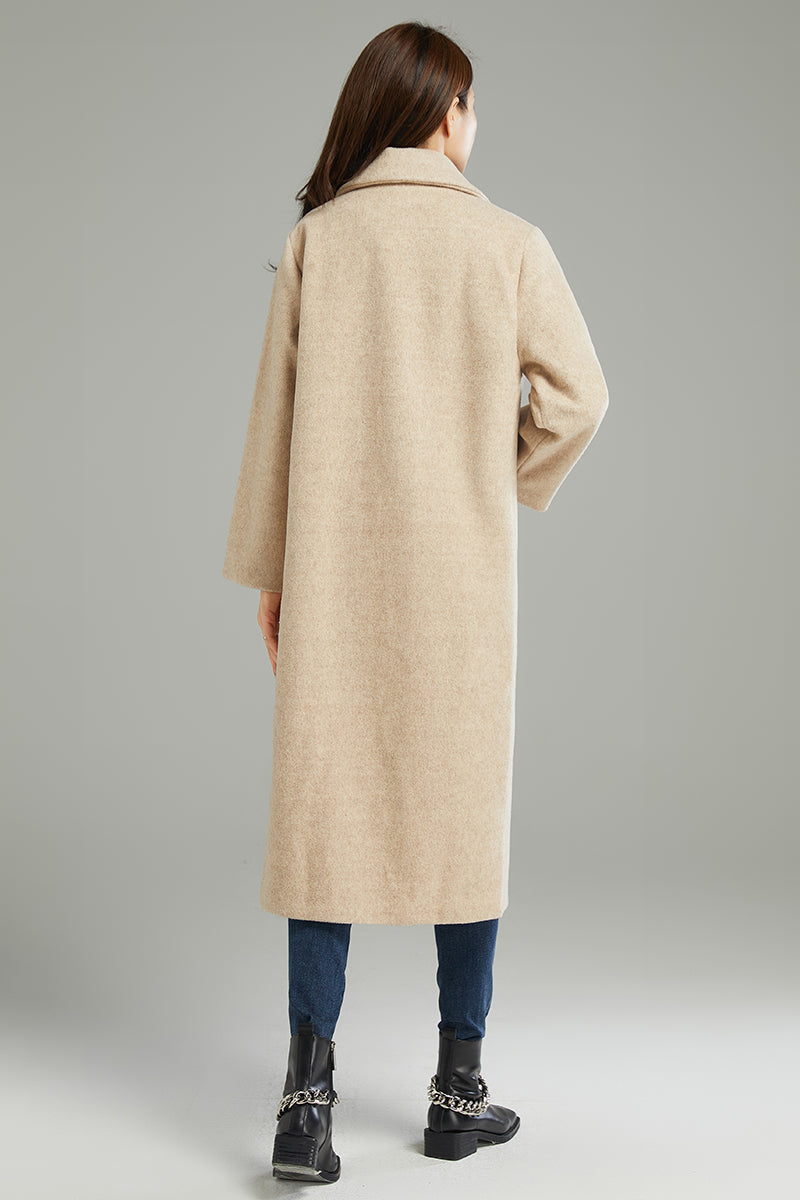 Women Loose Casual Wool Coat C3000, Size S #CK2202230