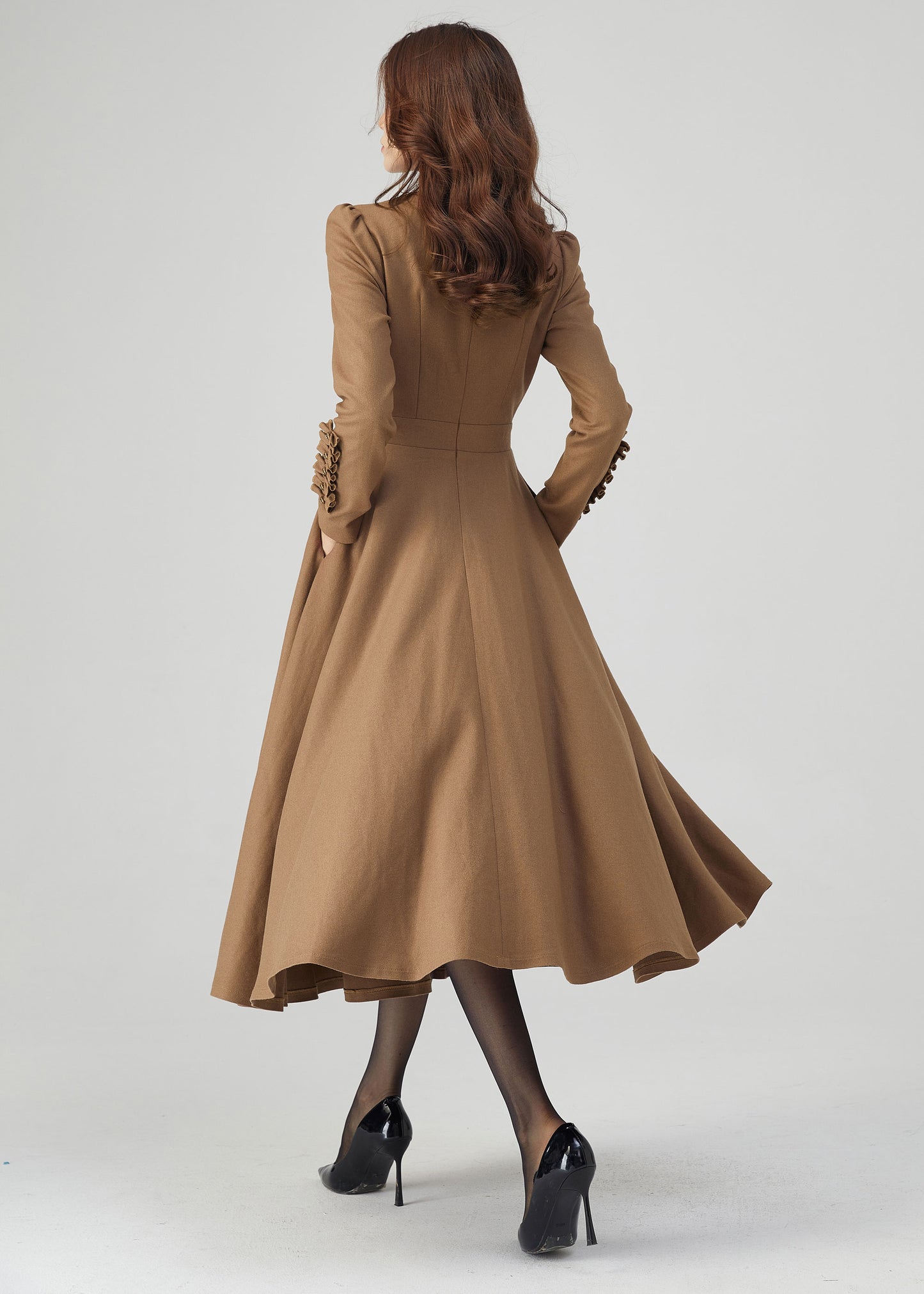 Wool Dress, Winter Dress Women, Fit and Flare Dress C3540