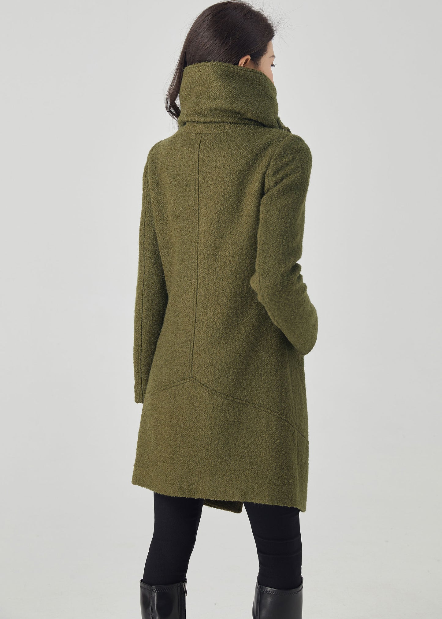Asymmetrical Wool Coat, Winter Wool Coat C3561