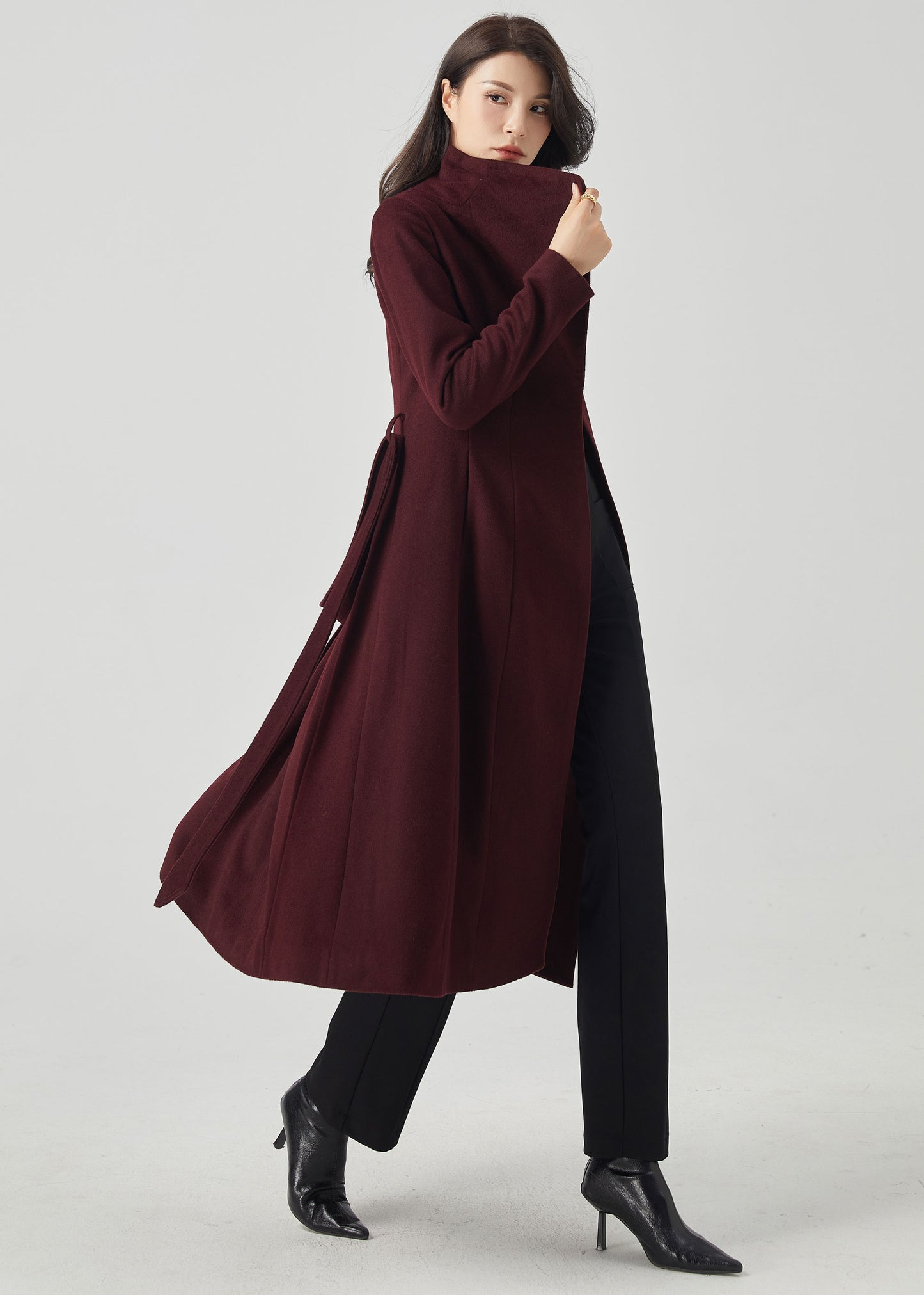 Wool Coat Women, Long Wool Coat C3564