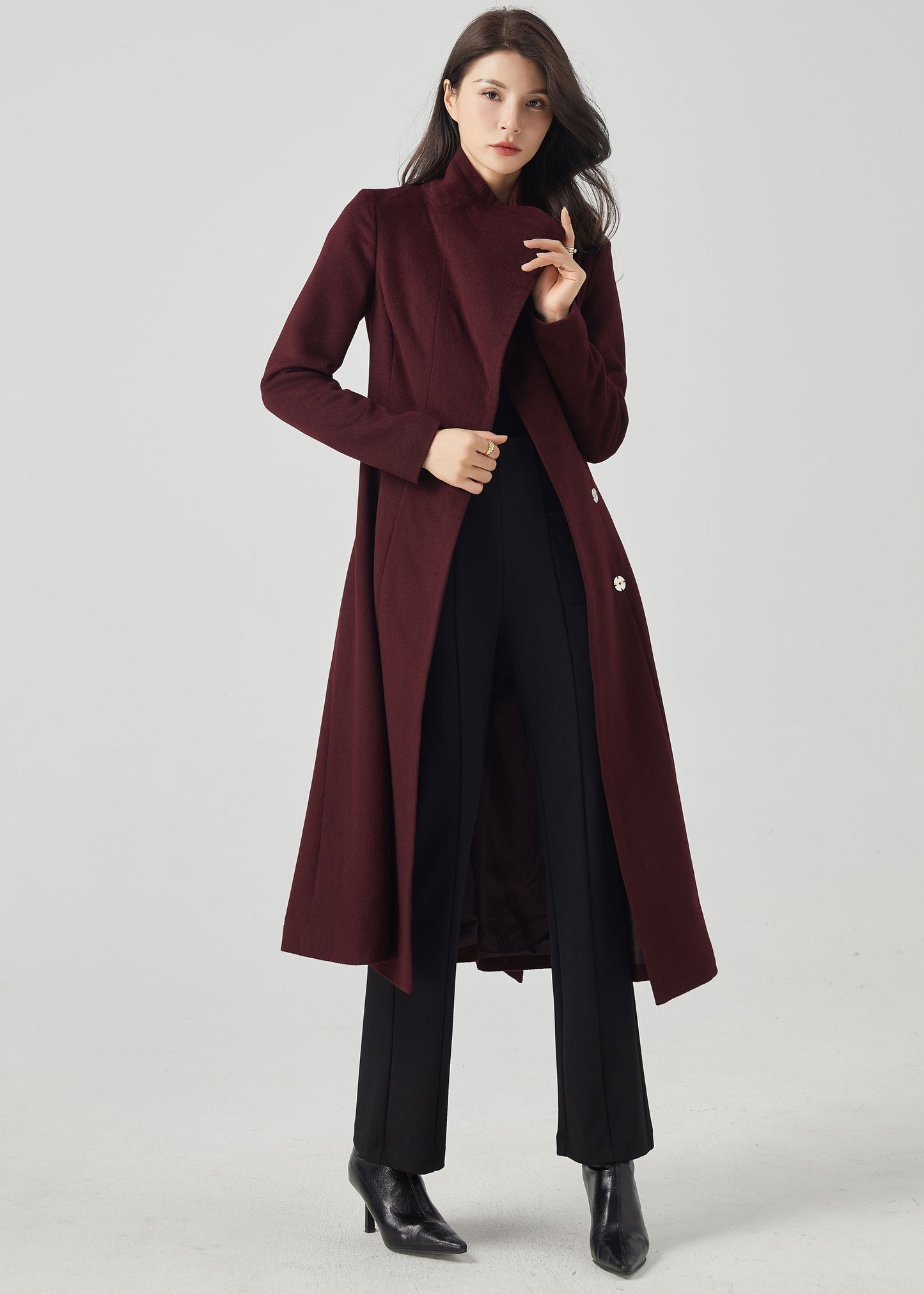 Wool Coat Women, Long Wool Coat C3564