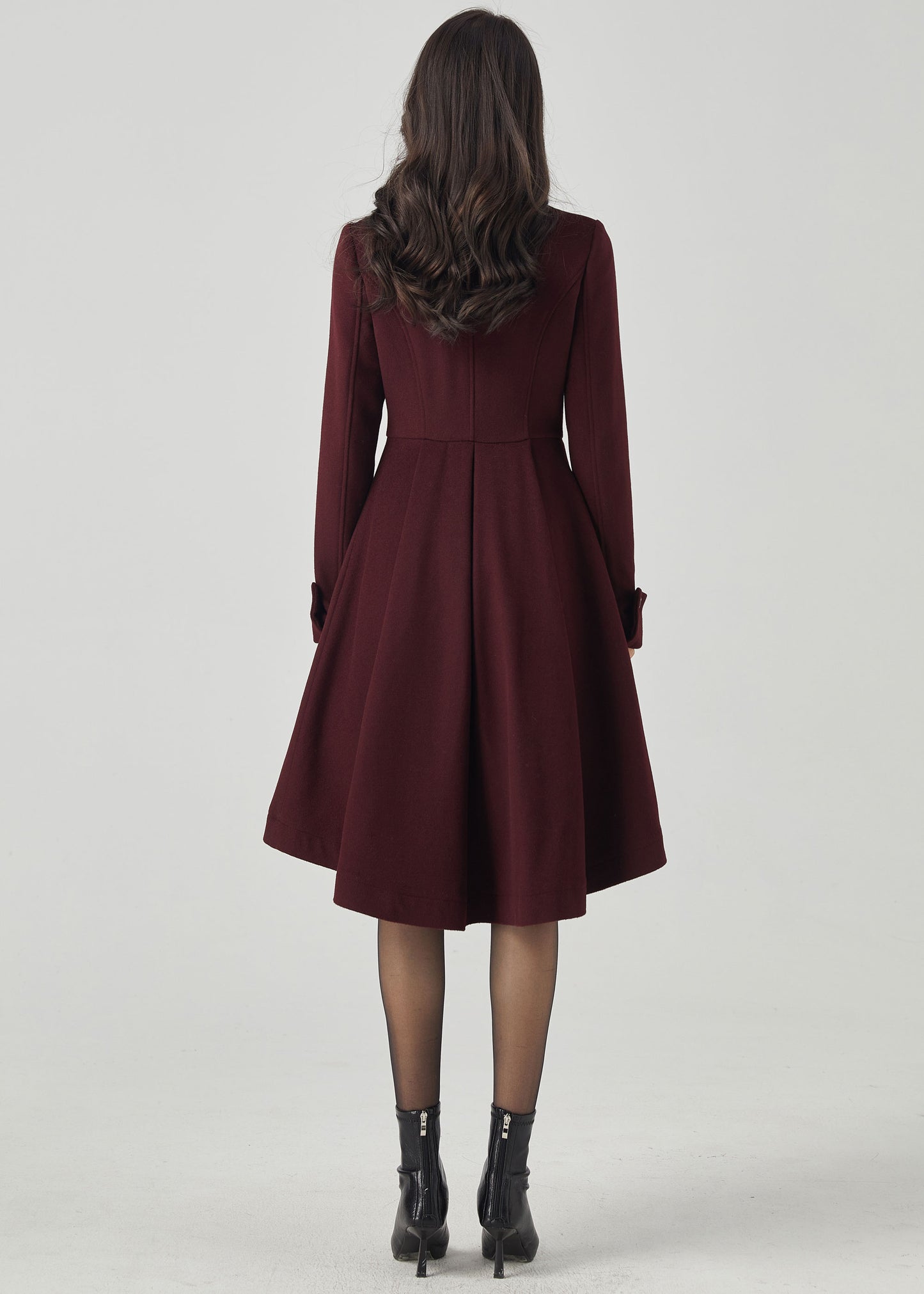 Wool Coat Women, Double Breasted Wool Coat C3566