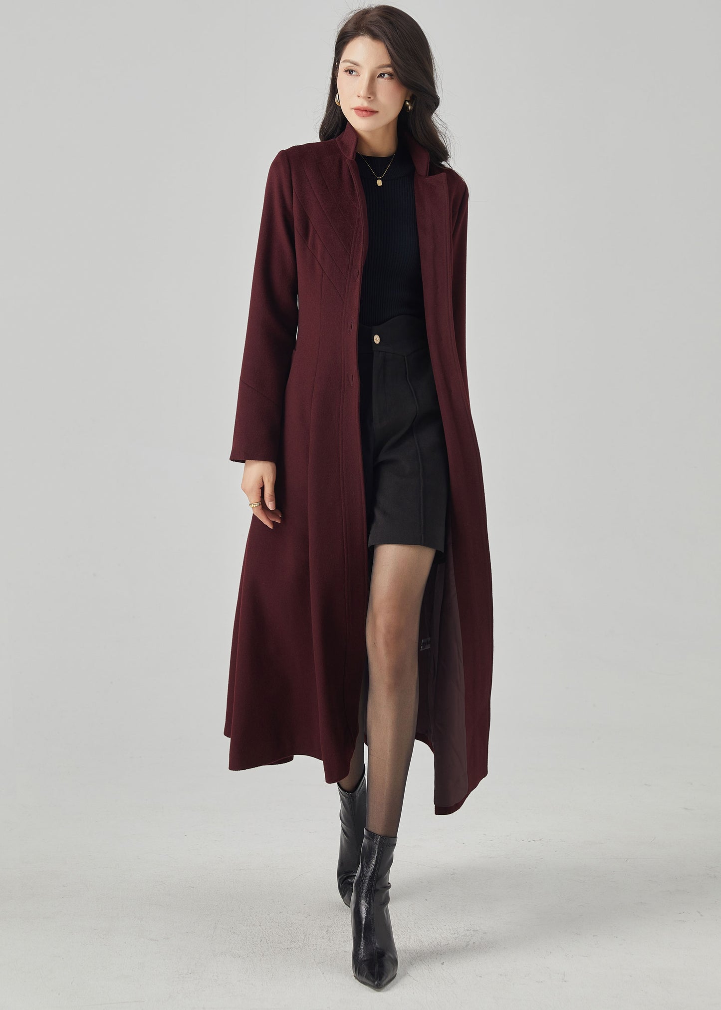 Long Wool Womens Warm Winter Coat C3568