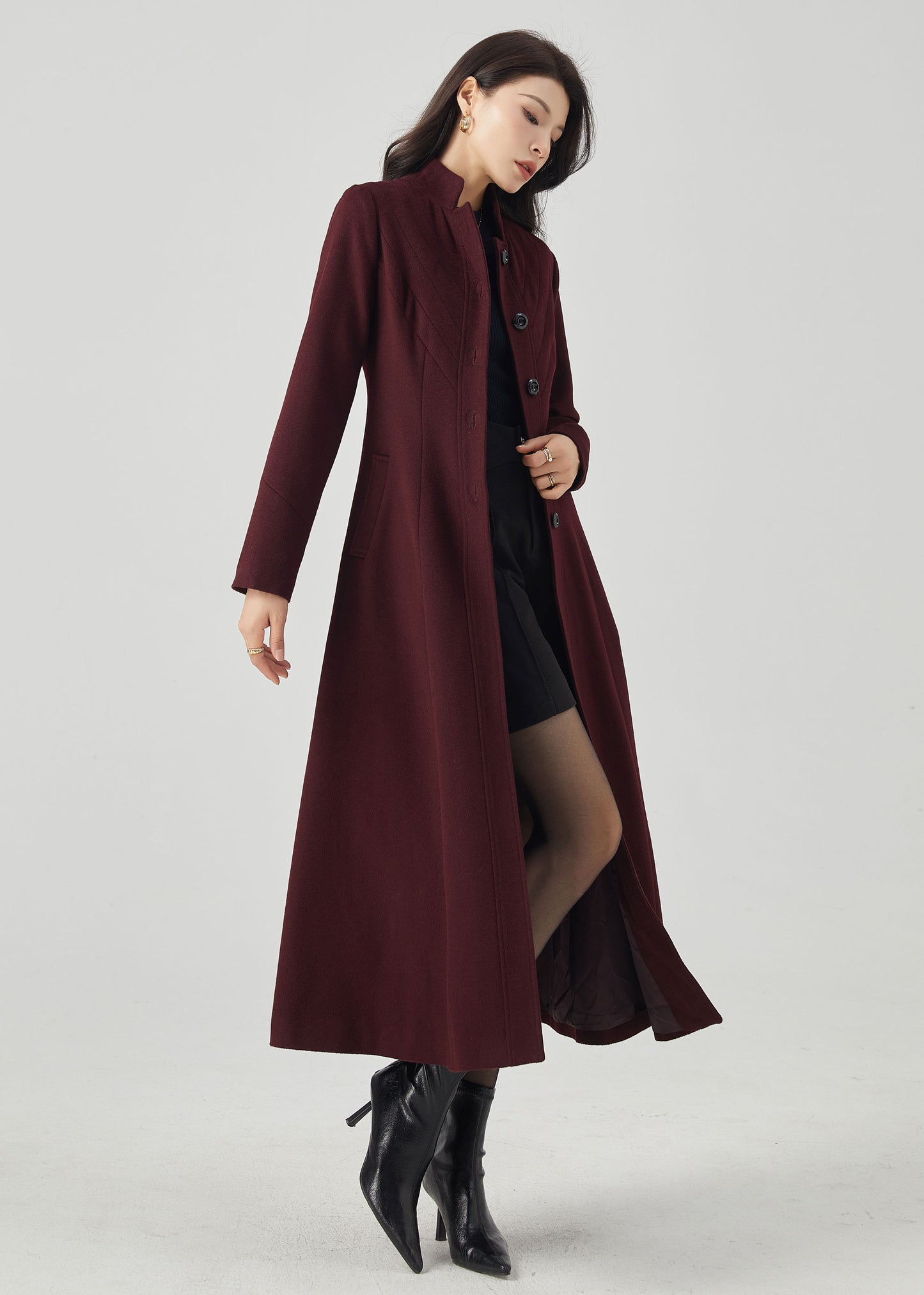 Long Wool Womens Warm Winter Coat C3568