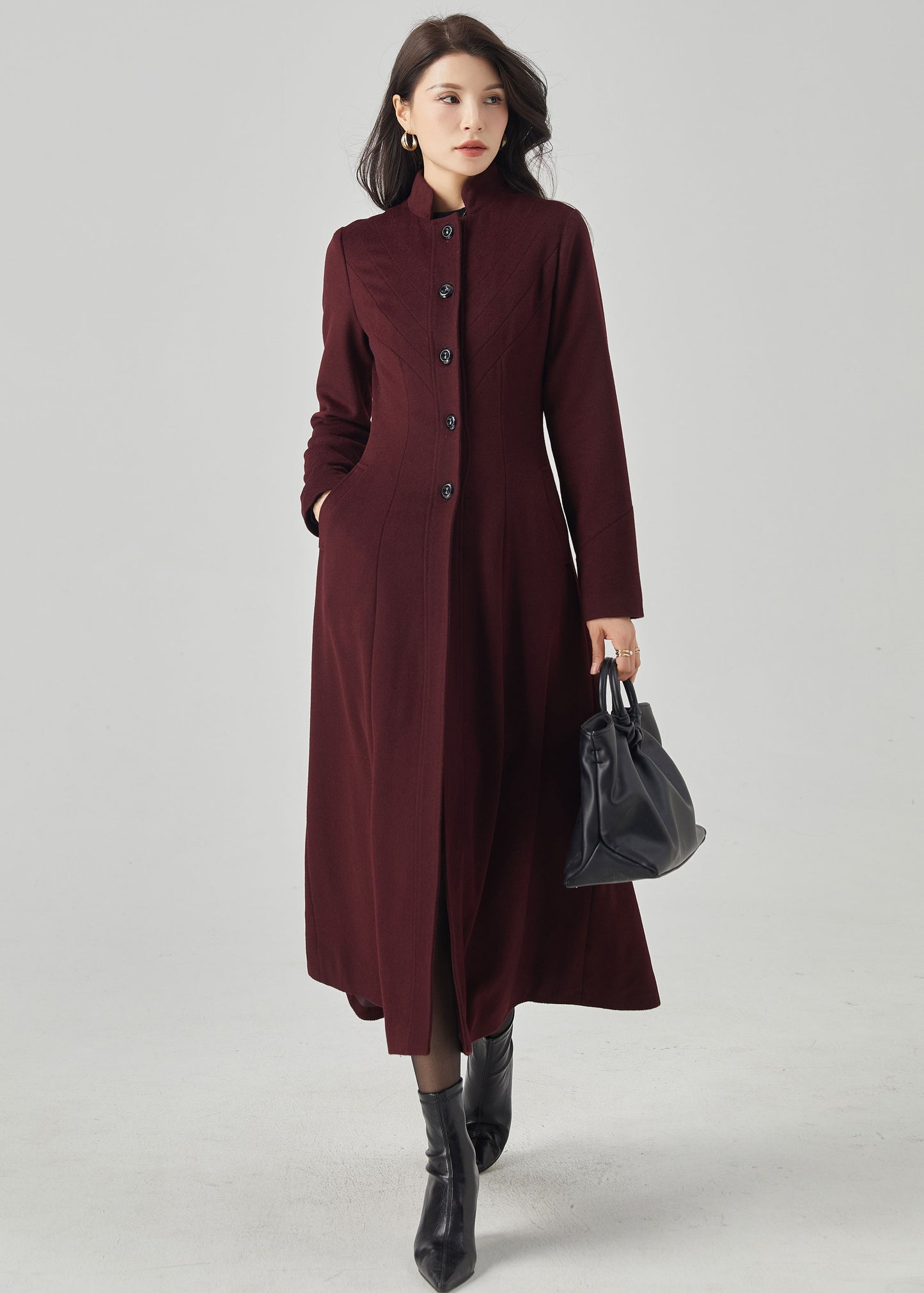 Long Wool Womens Warm Winter Coat C3568
