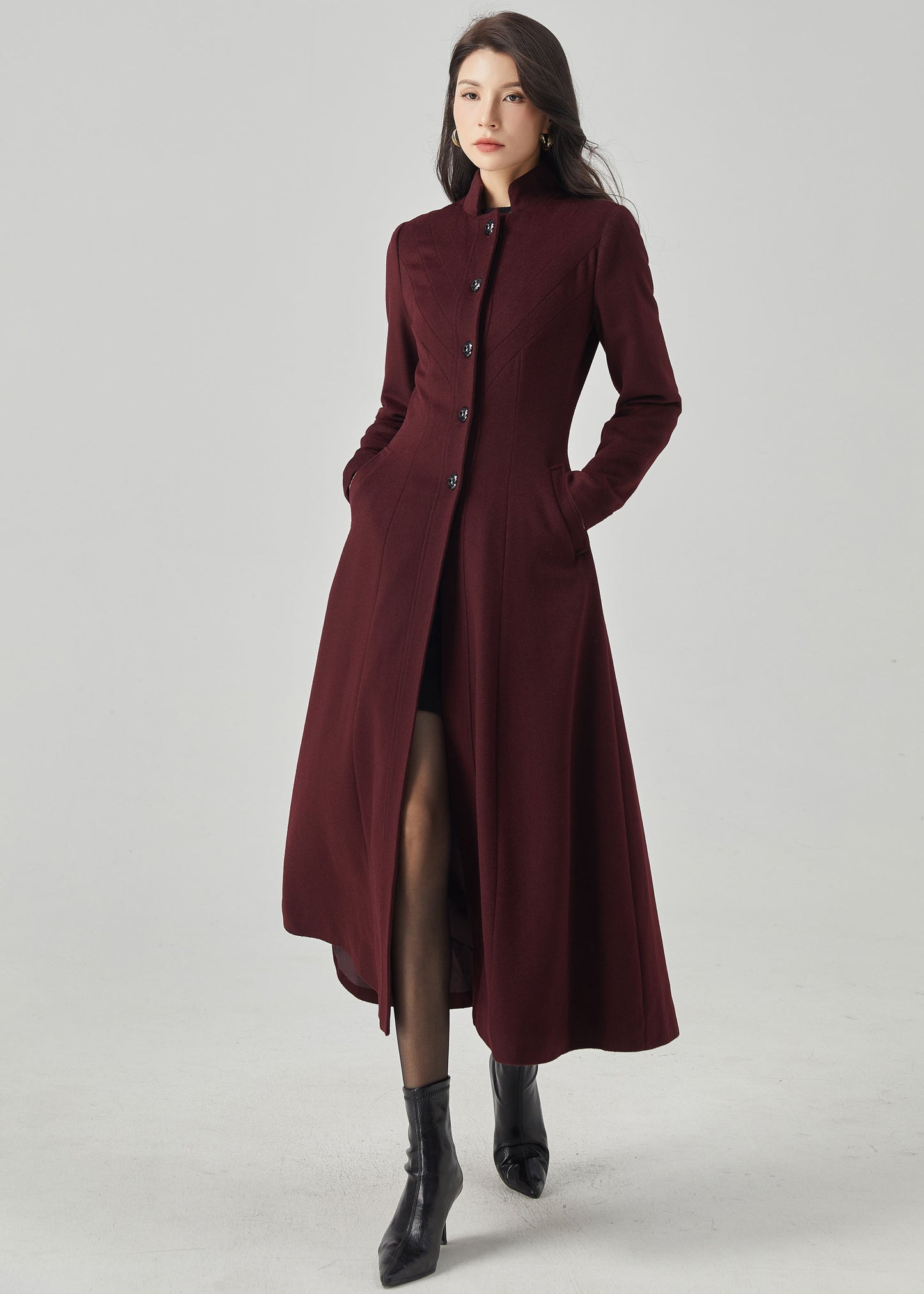 Long Wool Womens Warm Winter Coat C3568