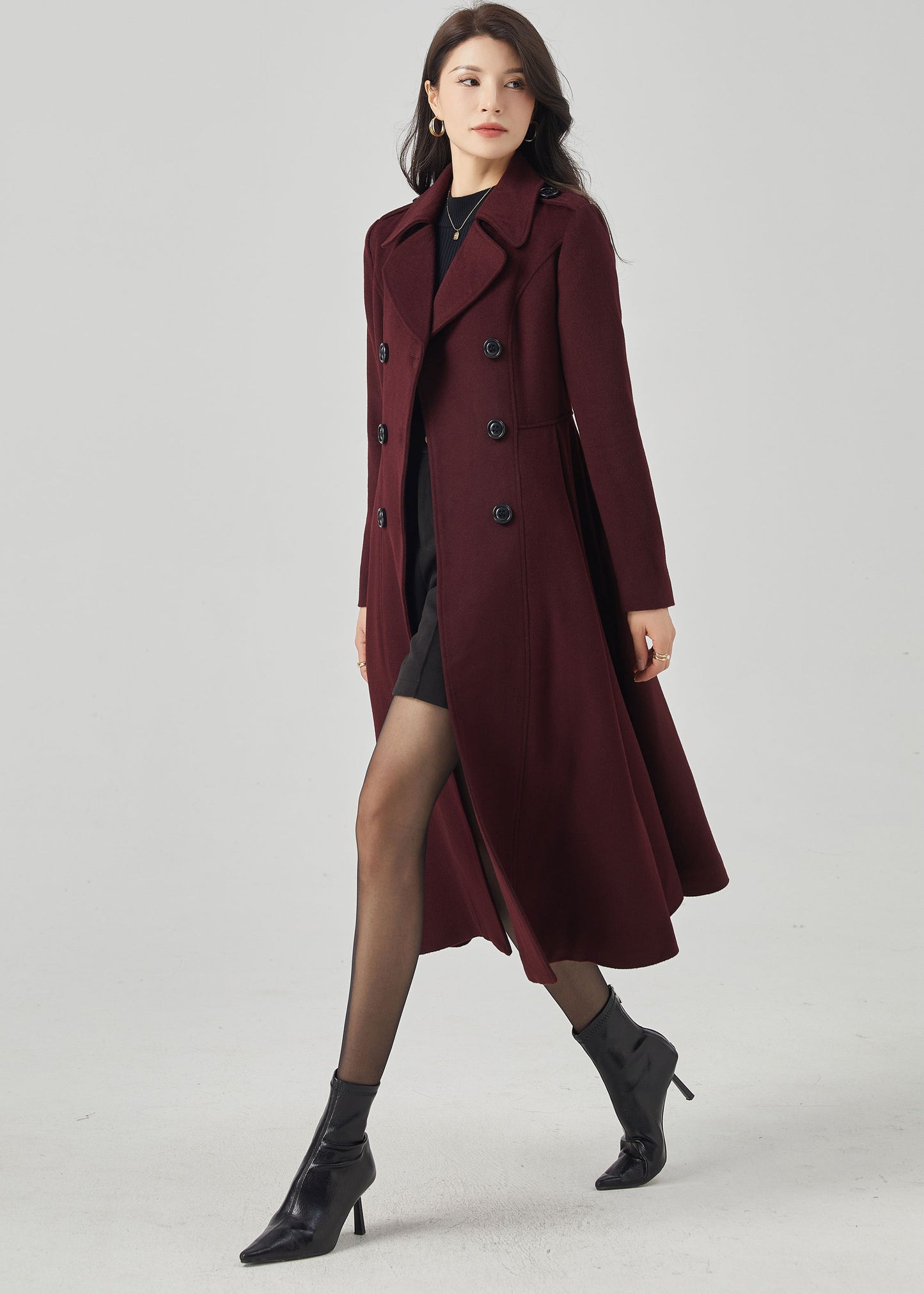 Wool Princess Double Breasted Wool Coat C3571