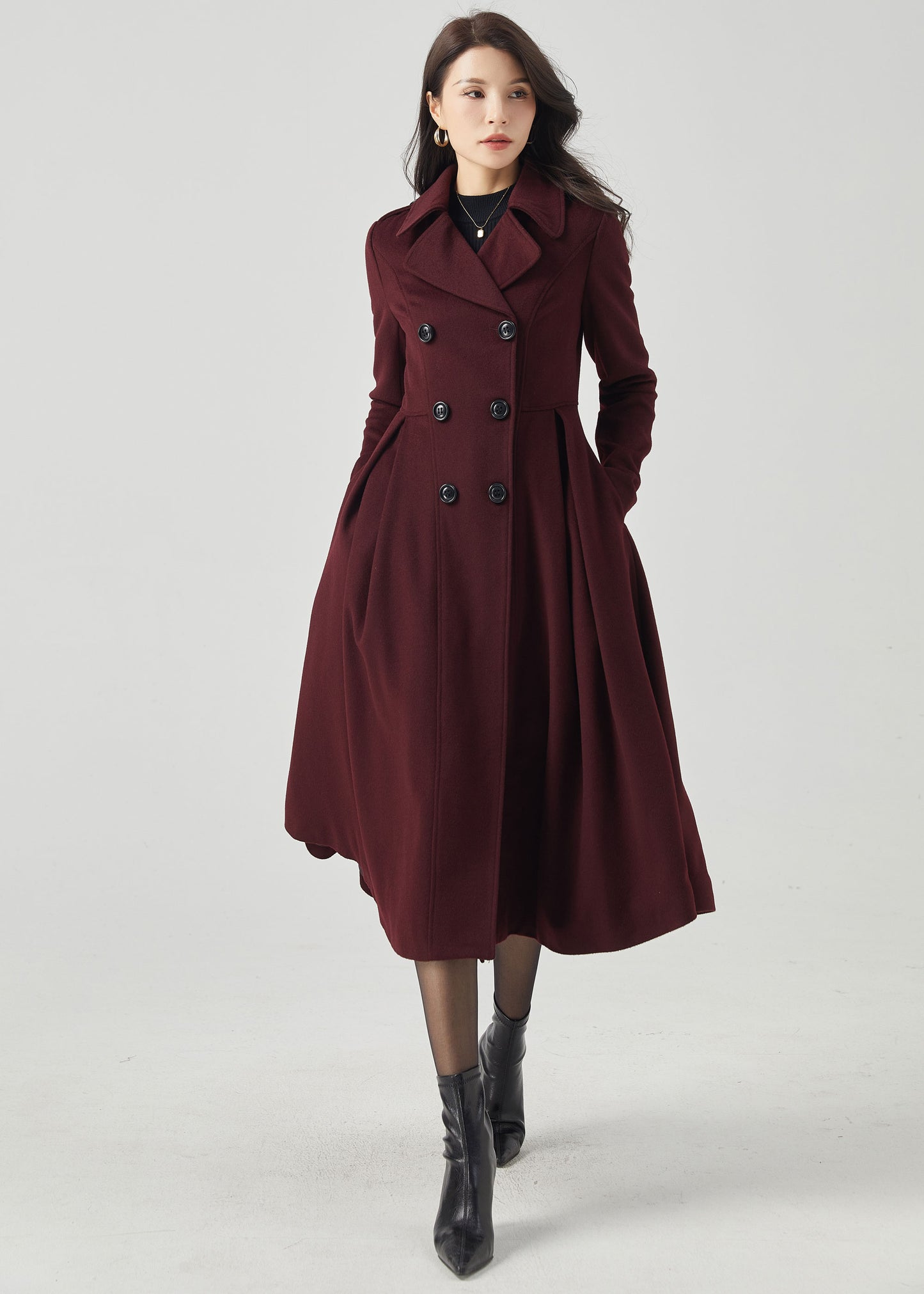 Wool Princess Double Breasted Wool Coat C3571