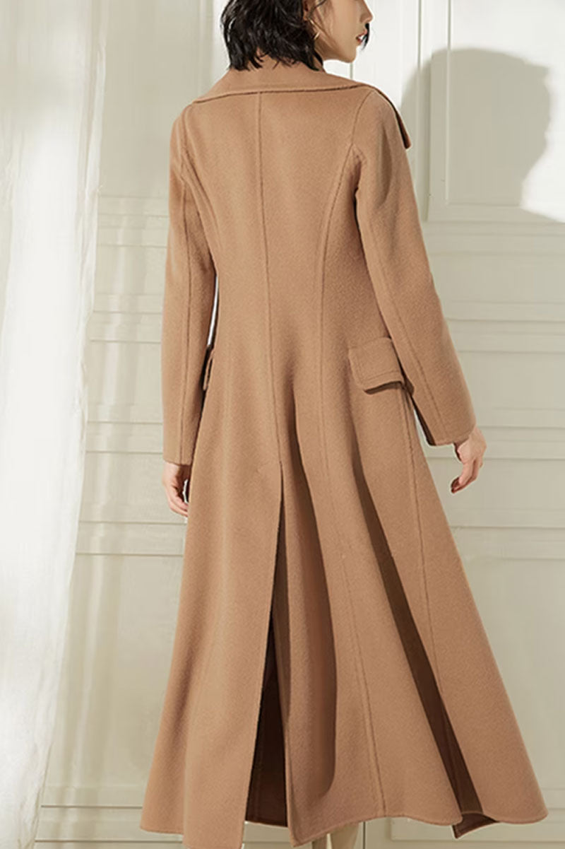 long double breasted winter wool coat women c3745