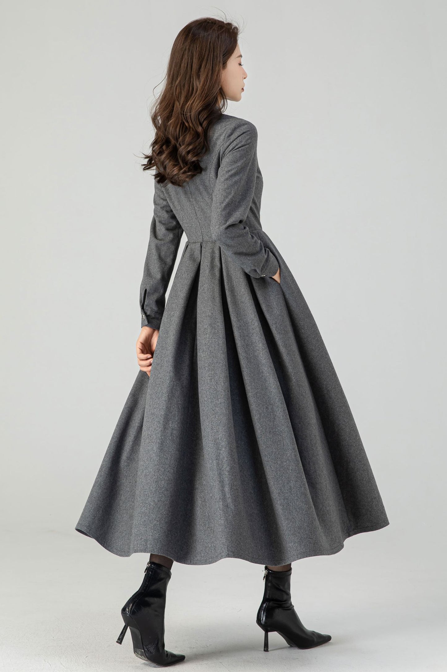 Autumn Gray Wool Dress C3611 -Size XS US2 #CK2301266