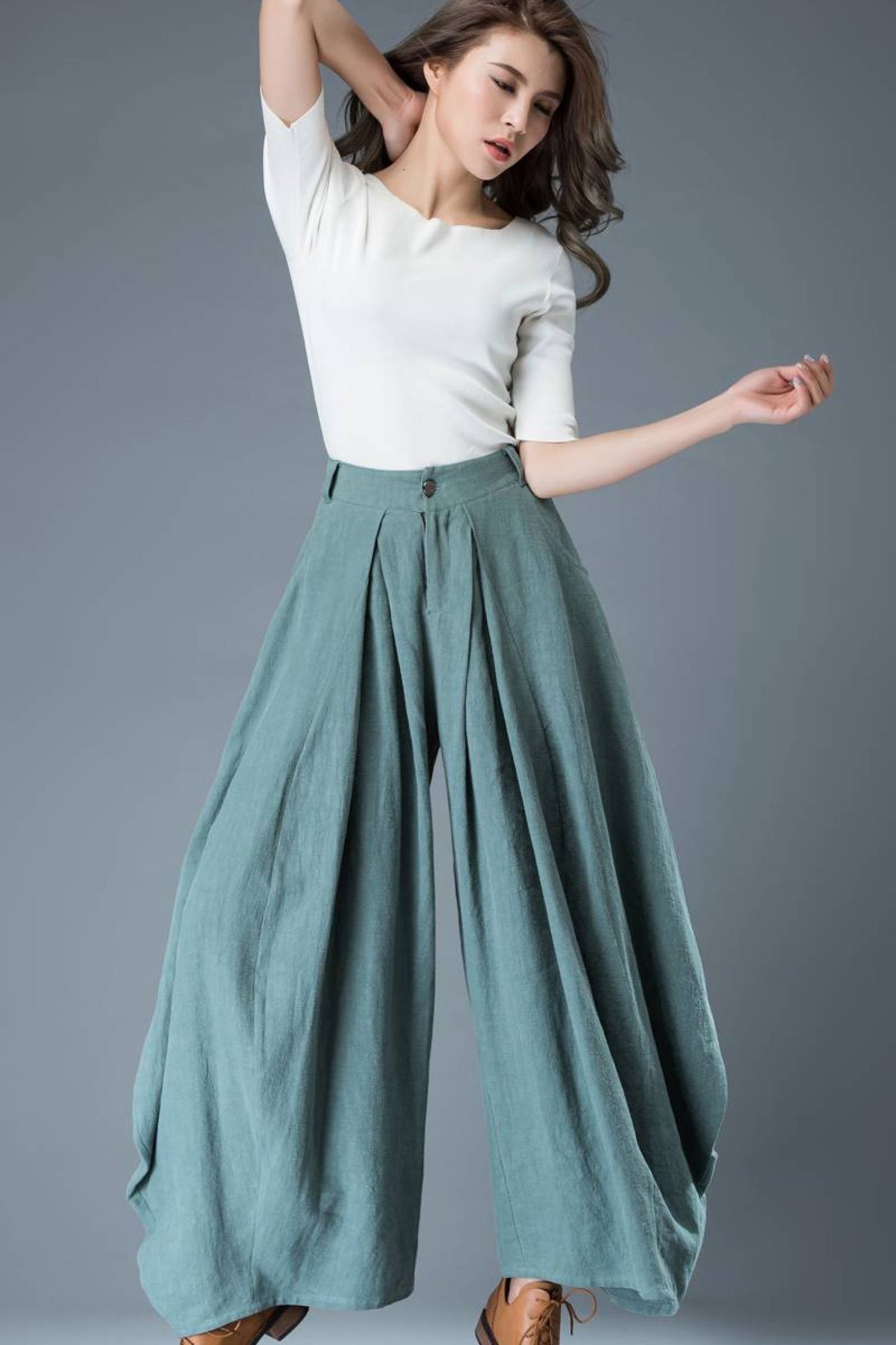 palazzo pants, Wide leg pants, linen pants woman C835