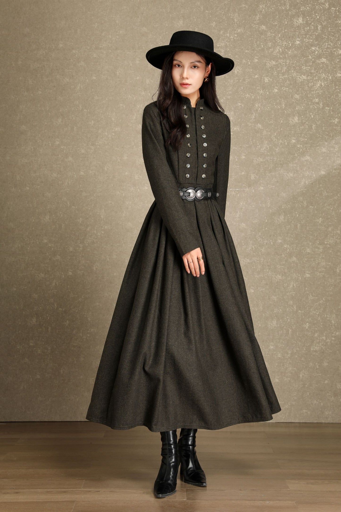 Womens Winter Wool Maxi Dress C4642