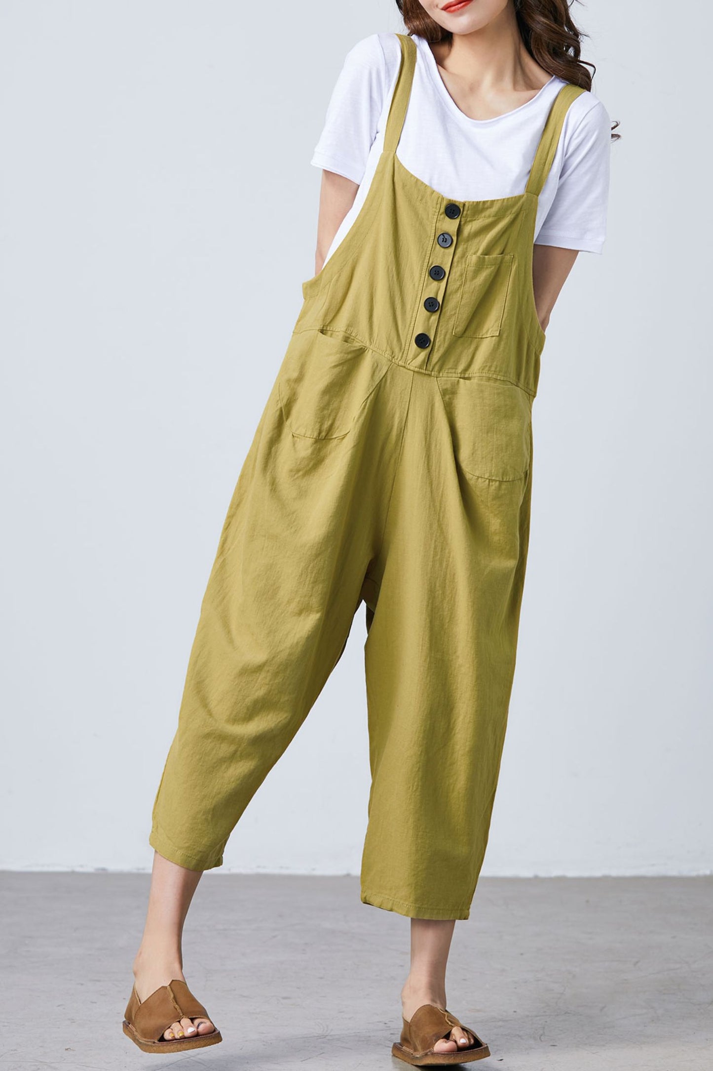 Women Casual Loose Linen Jumpsuits C1689