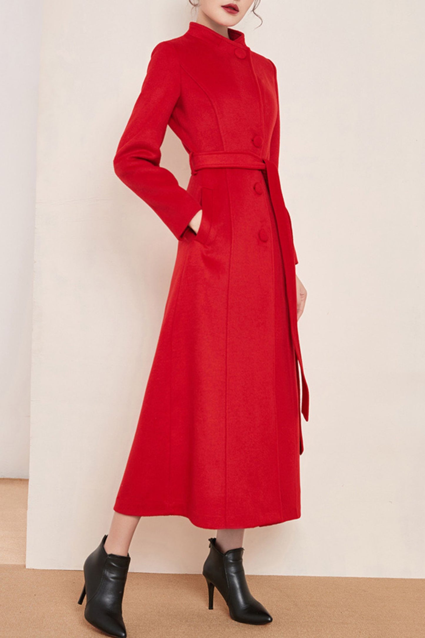 women's winter long wool coat C4150