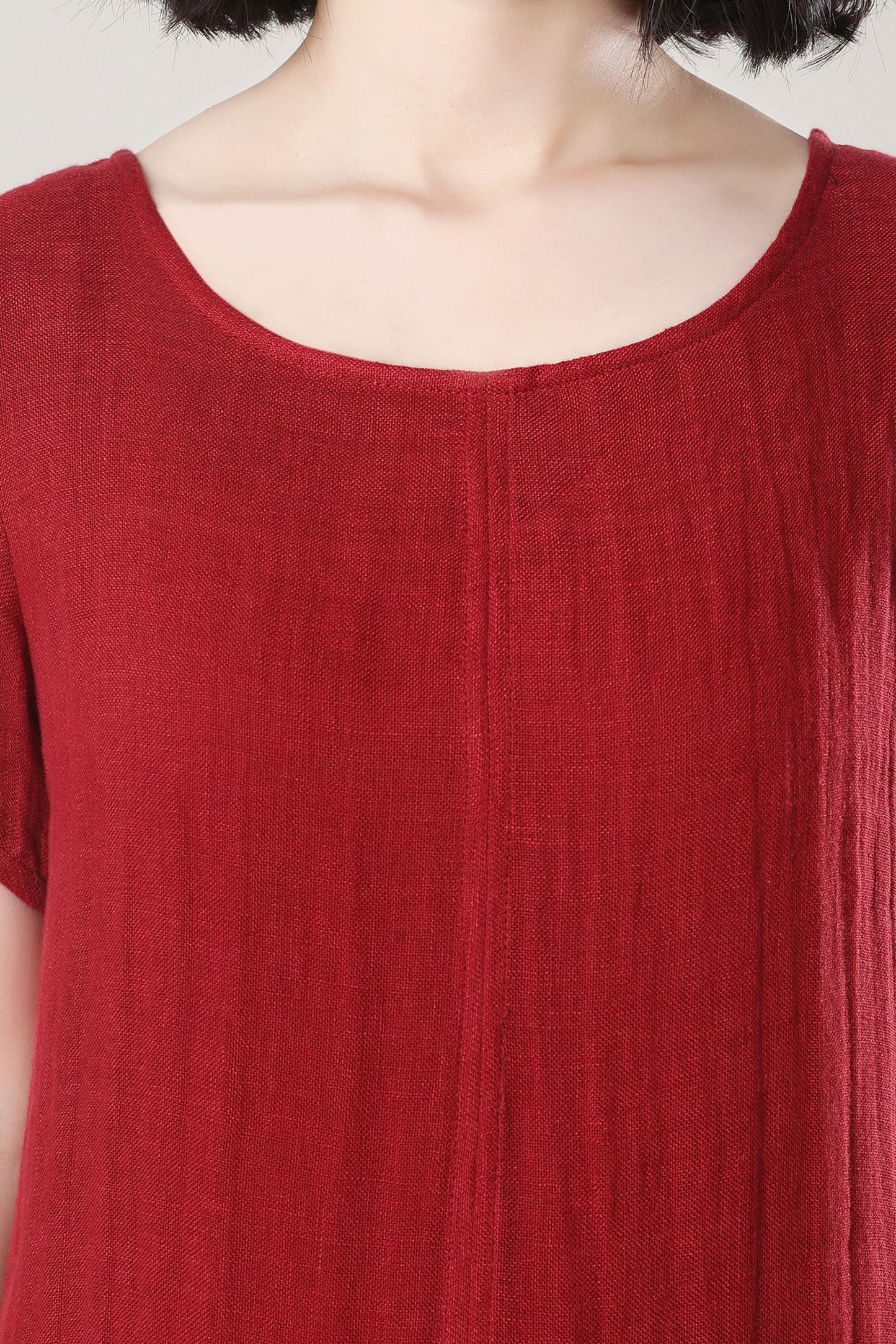 Maxi summer loose fit Linen dress for women c4776