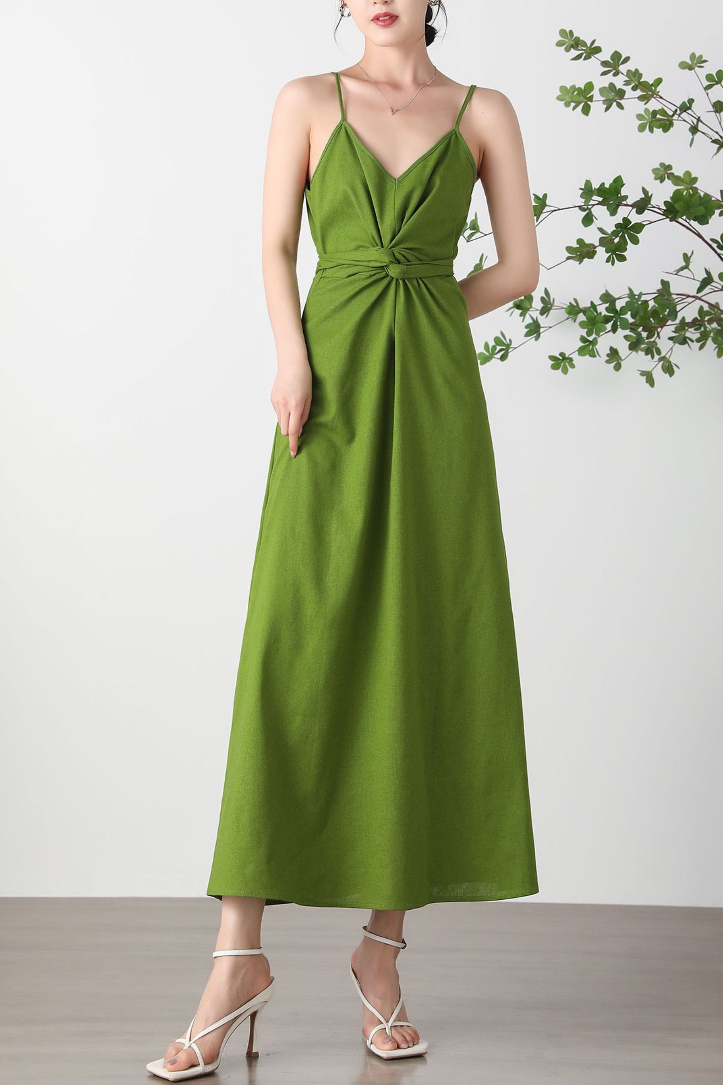Women's Summer Green Slip Dress C3258