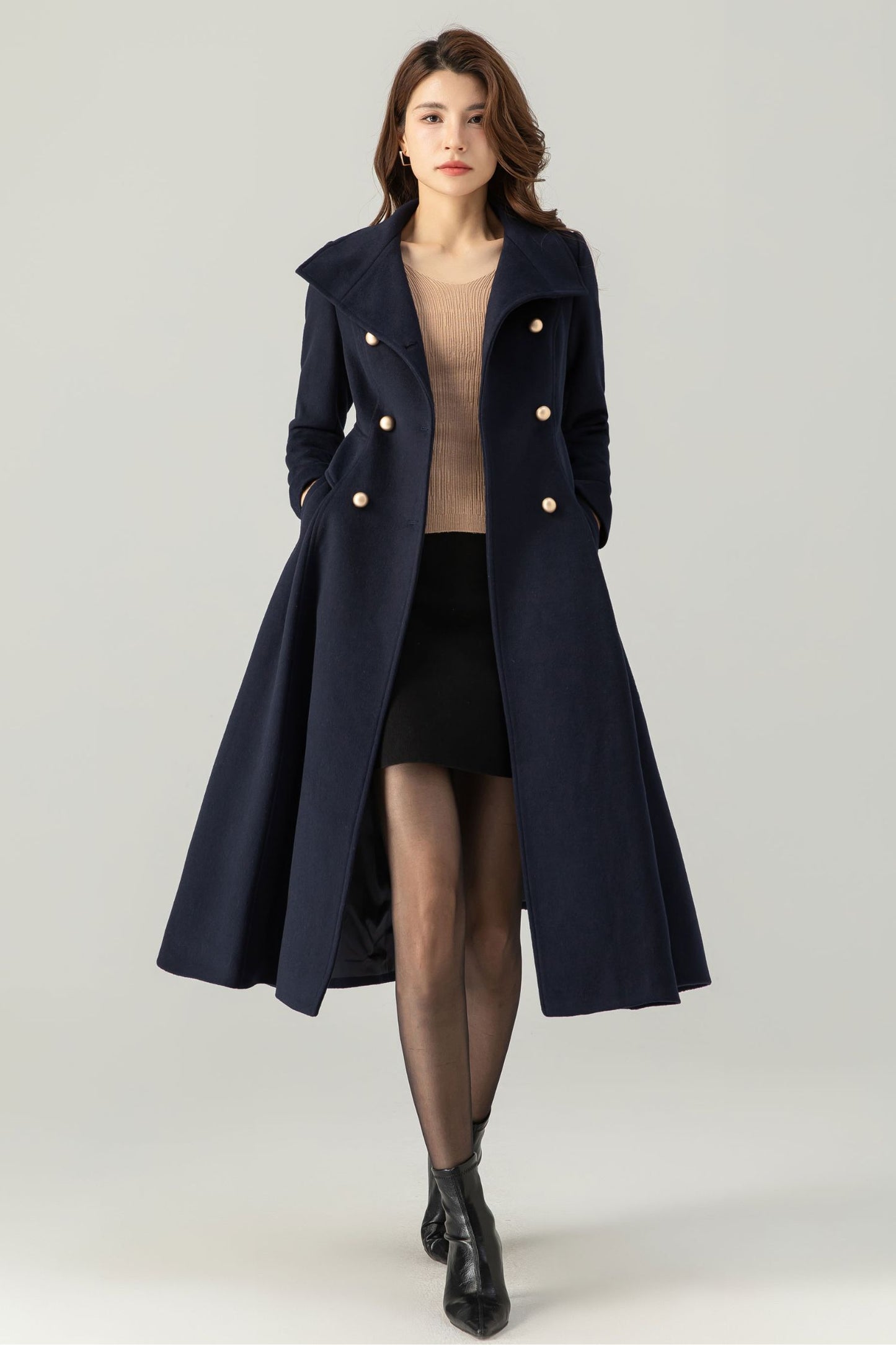 Double Breasted Wool Coat C3701