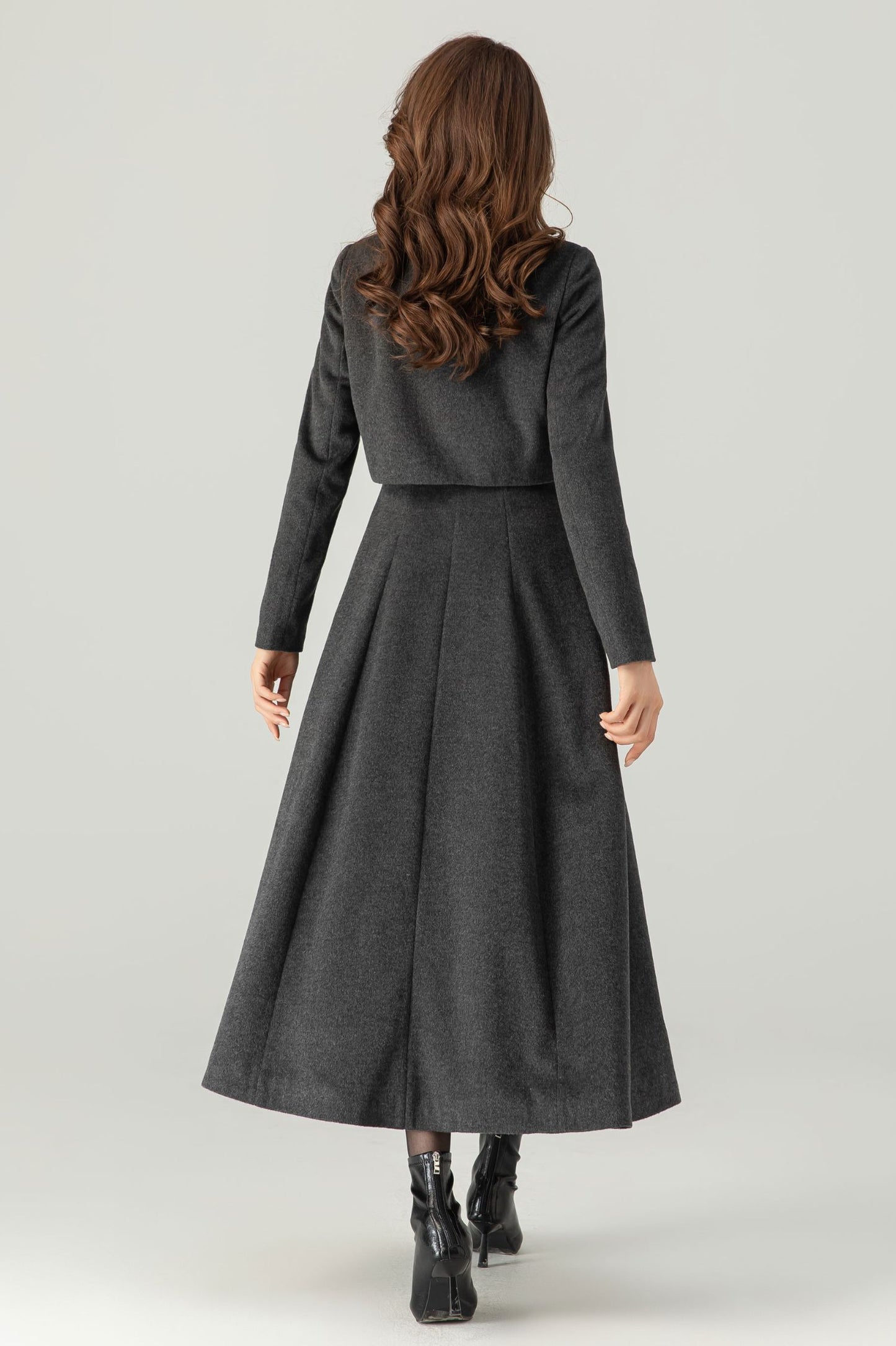Winter Grey Wool Coat C3705