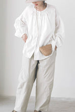 Load image into Gallery viewer, Long sleeves spring linen shirt women C3843
