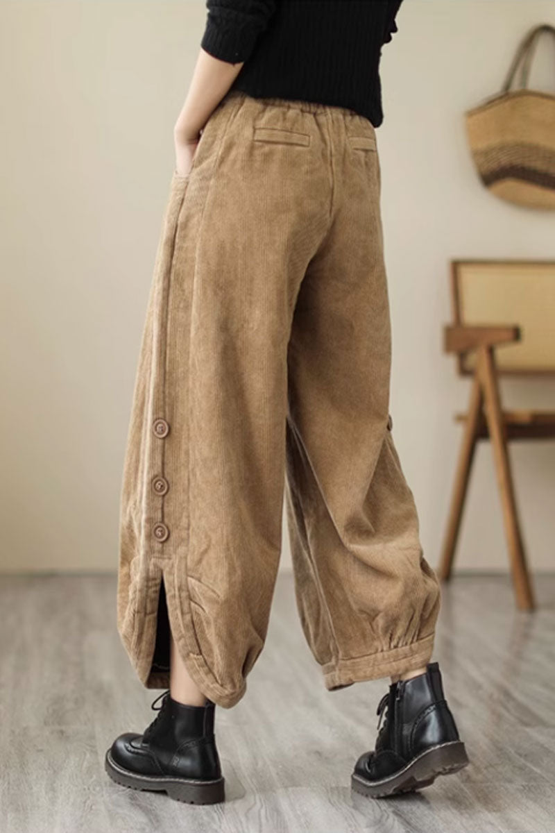 wide leg winter corduroy pants C3800