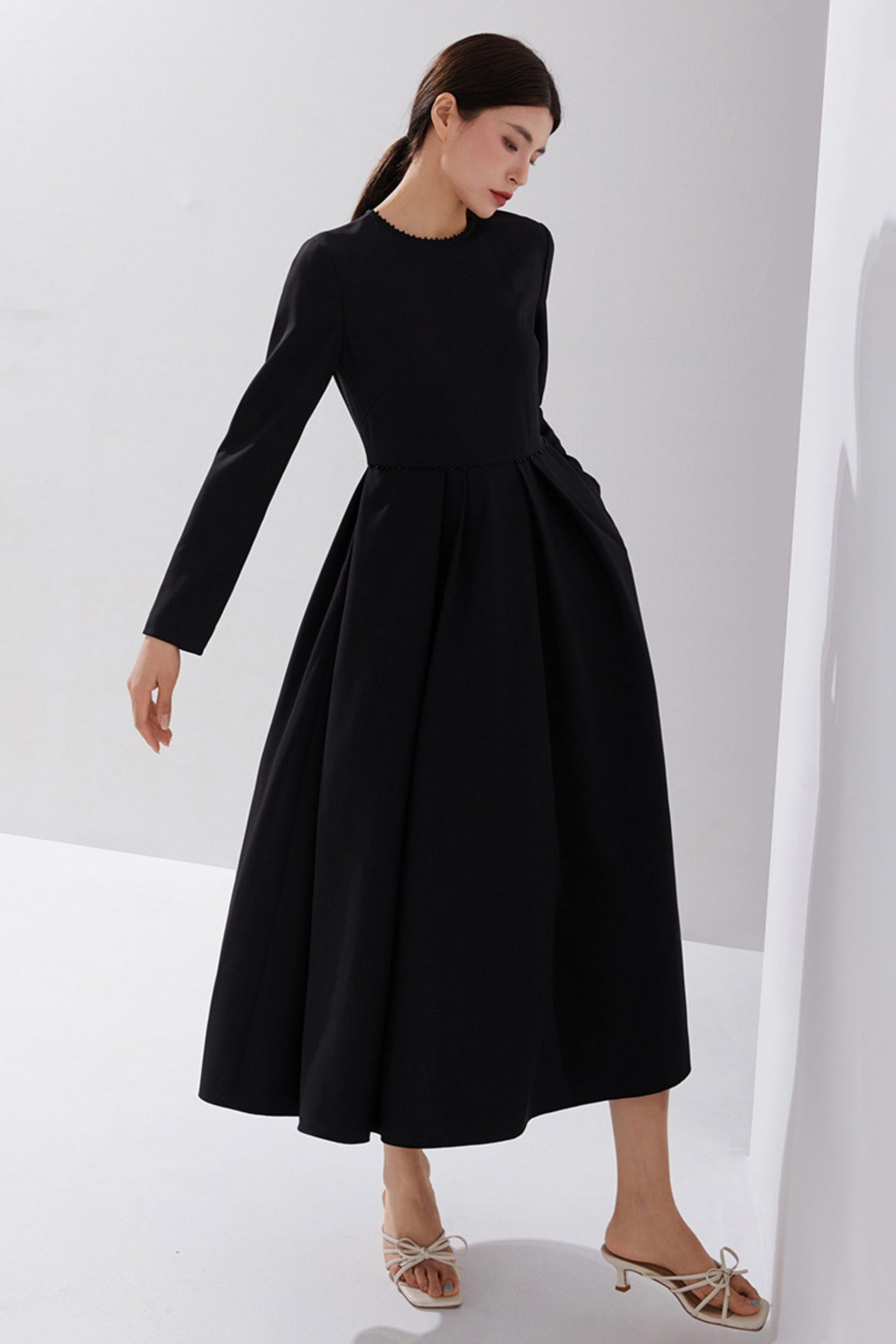 Women's Long Sleeves Black Party Dress C3898