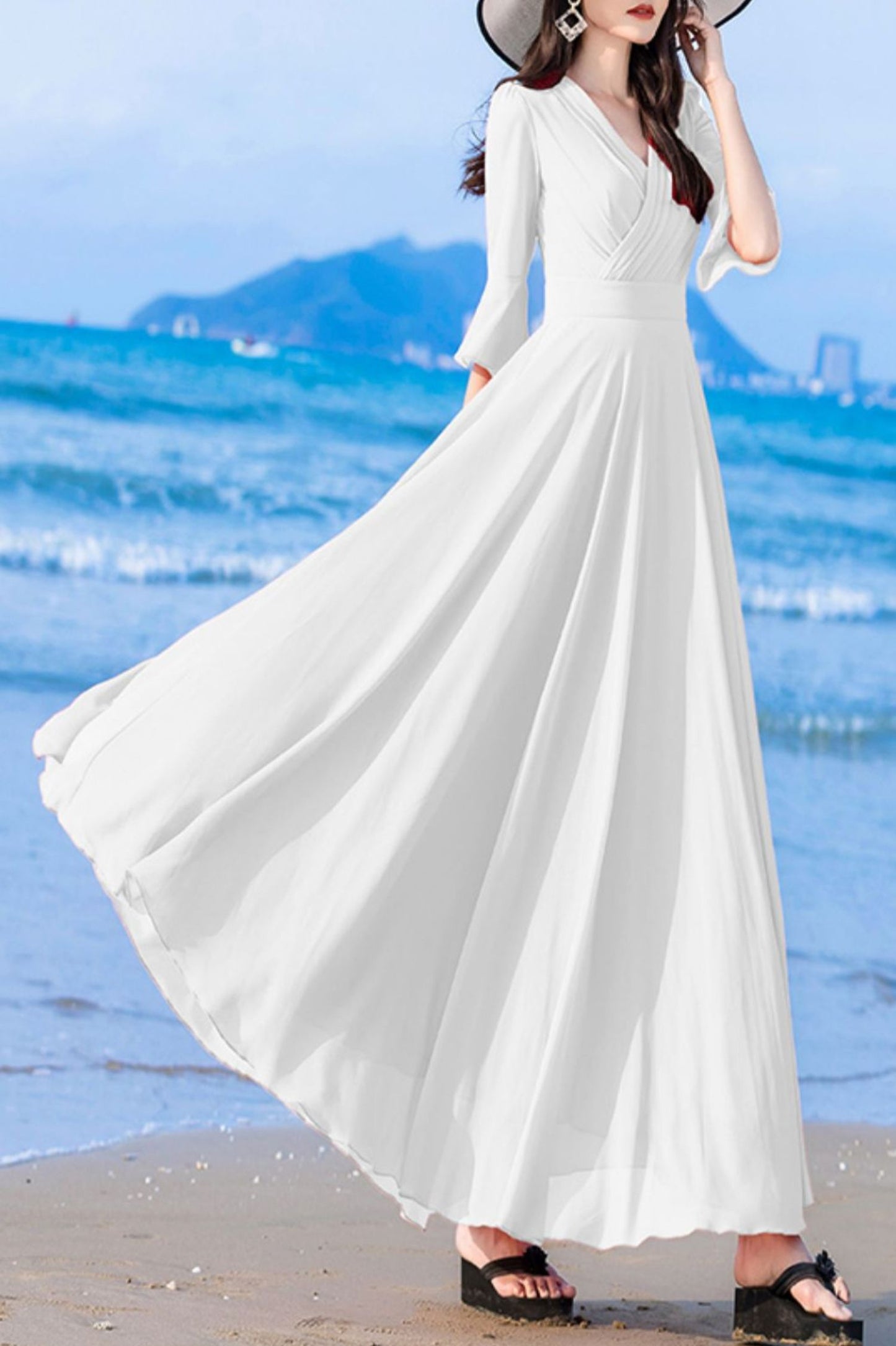 summer new long chiffon dress C4034