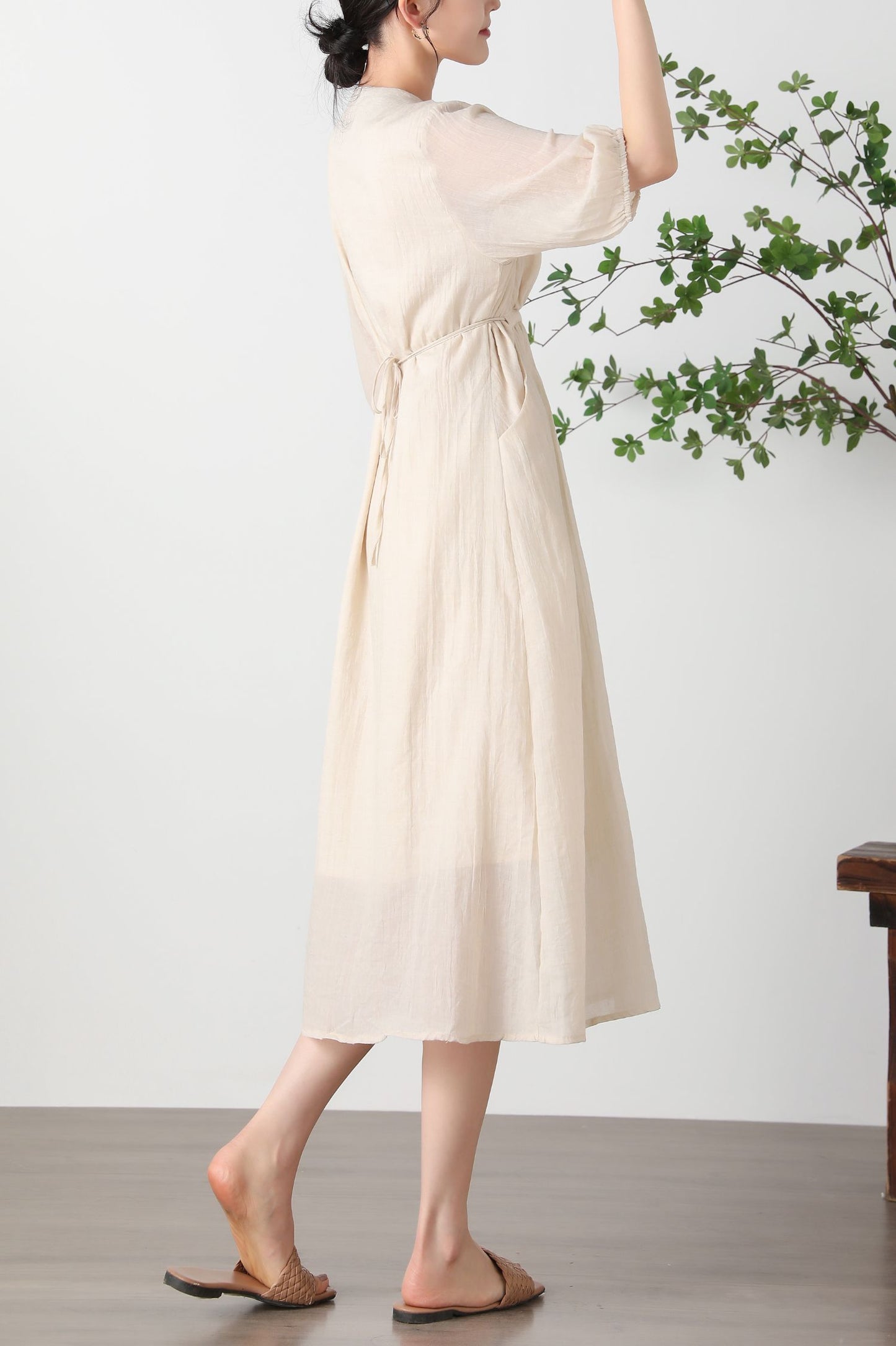 Summer Beige Long Dress C3253