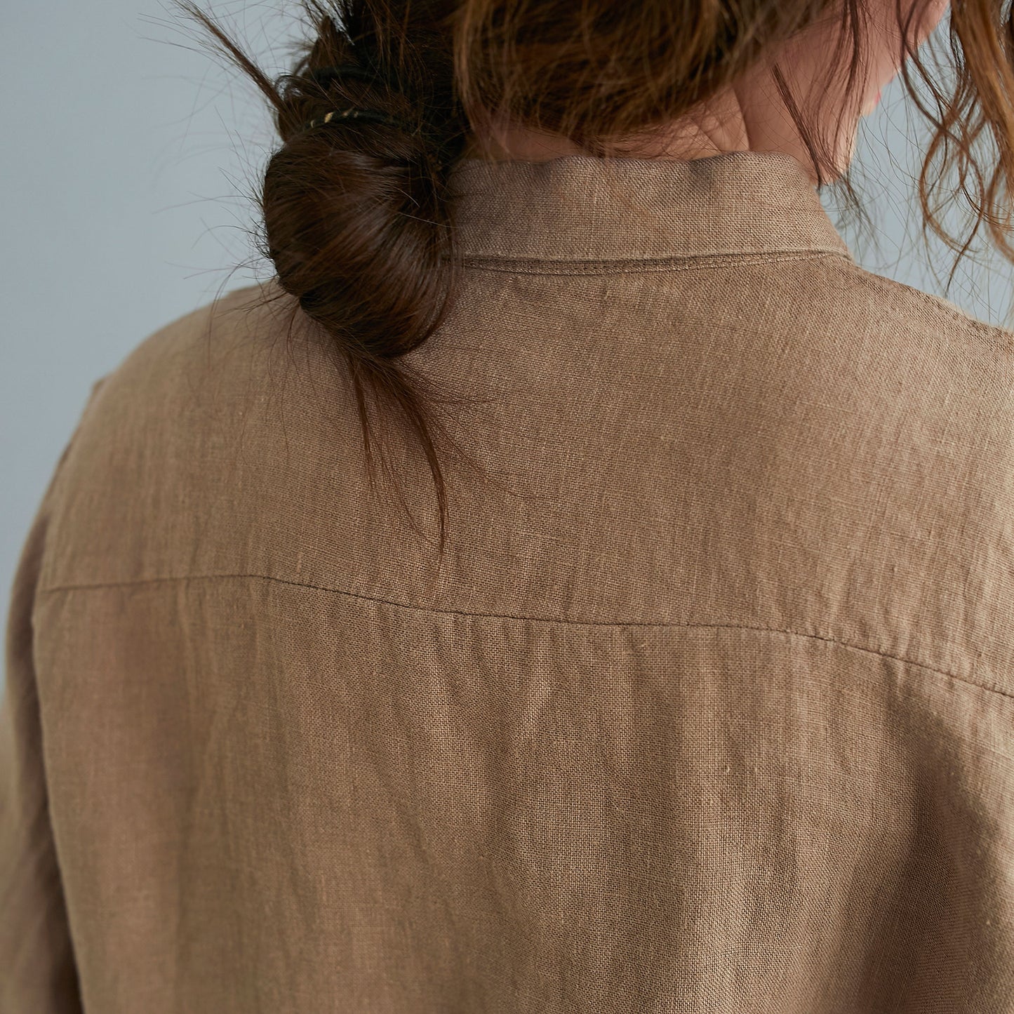 long sleeves button up linen shirt c2118