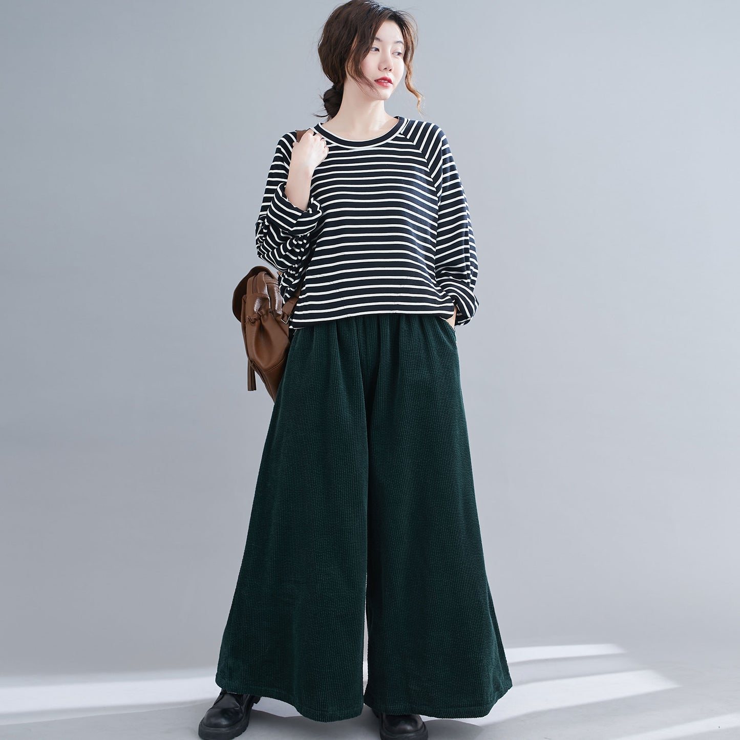 Casual Wide leg Oversized Corduroy Pants C1832
