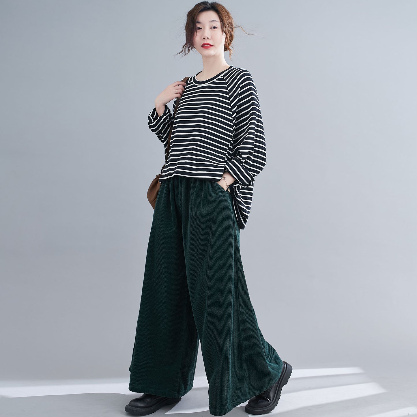 Casual Wide leg Oversized Corduroy Pants C1832