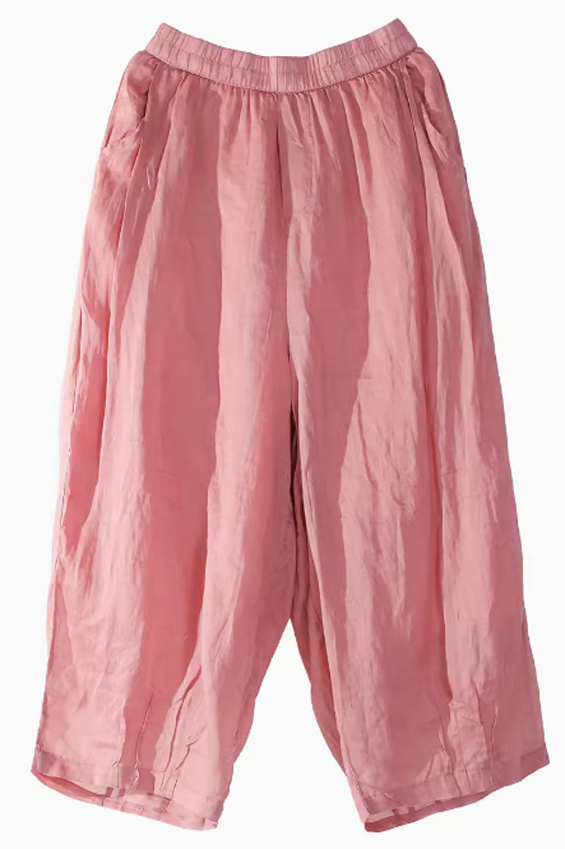 plus size womens spring linen pants with pockets C3857