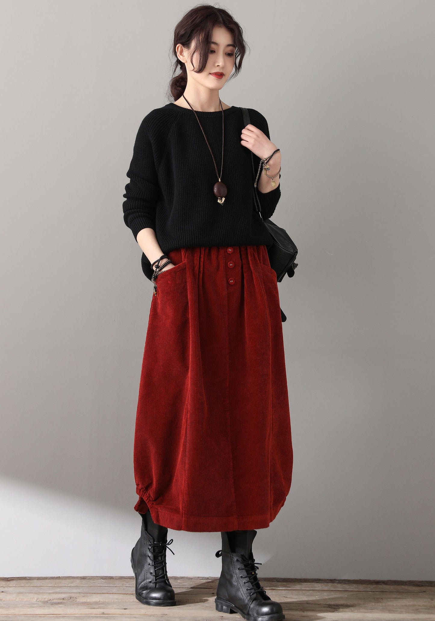 Autumn winter Corduroy Skirt, Plus size skirt C1813