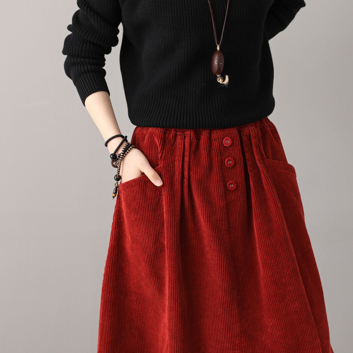 Autumn winter Corduroy Skirt, Plus size skirt C1813