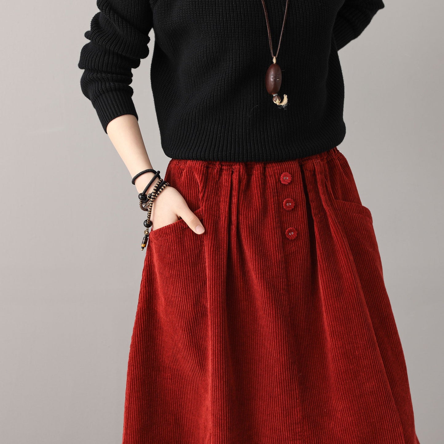 Autumn winter Corduroy Skirt, Plus size skirt C1813