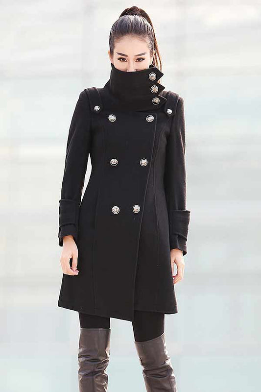 Double Breasted Military Coat C211