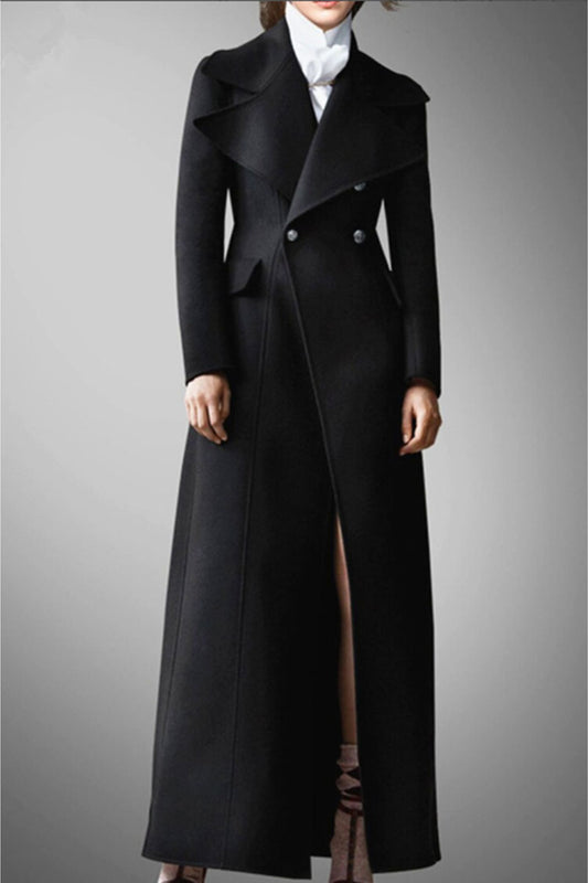 long double breasted winter wool coat women c3745
