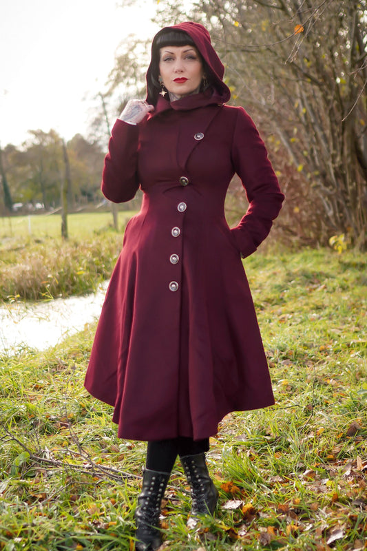 Hooded Asymmetric Winter Wool Coat C3783