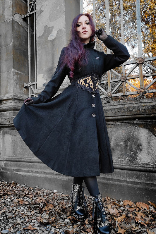 Hooded Asymmetric Winter Wool Coat C3842