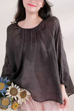 Load image into Gallery viewer, loose fitting summer casual linen blouse  C3854

