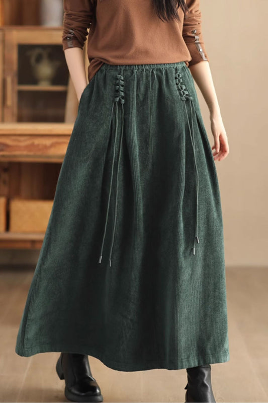 maxi corduroy skirt with pockets C3900