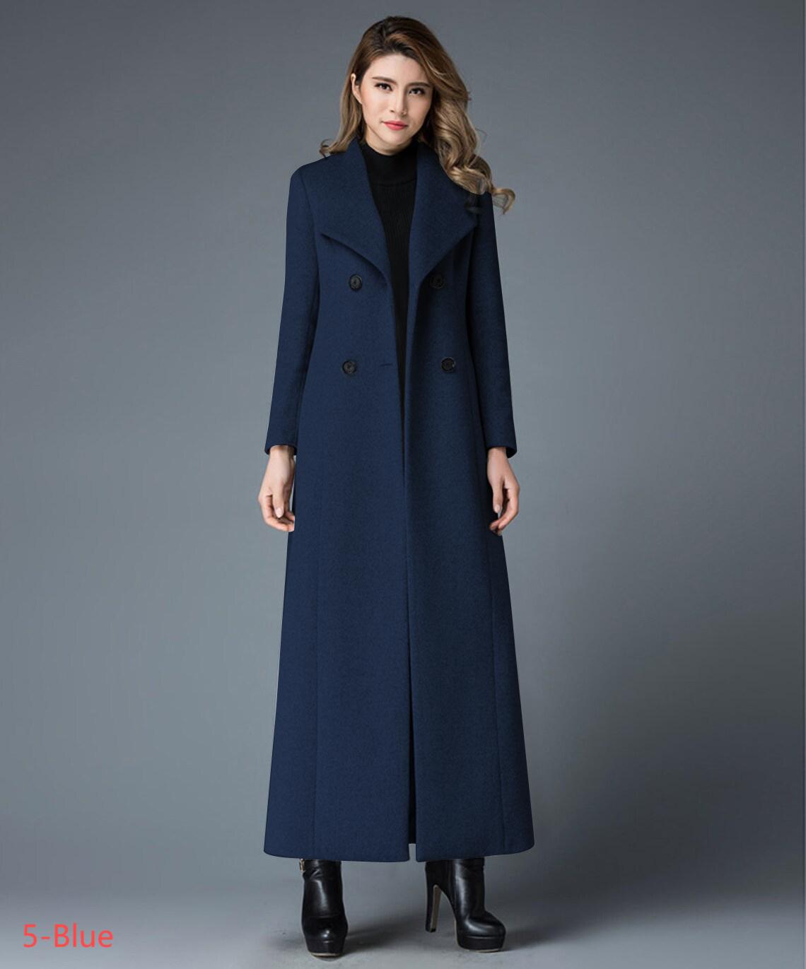 Double breasted wool maxi coat C4401