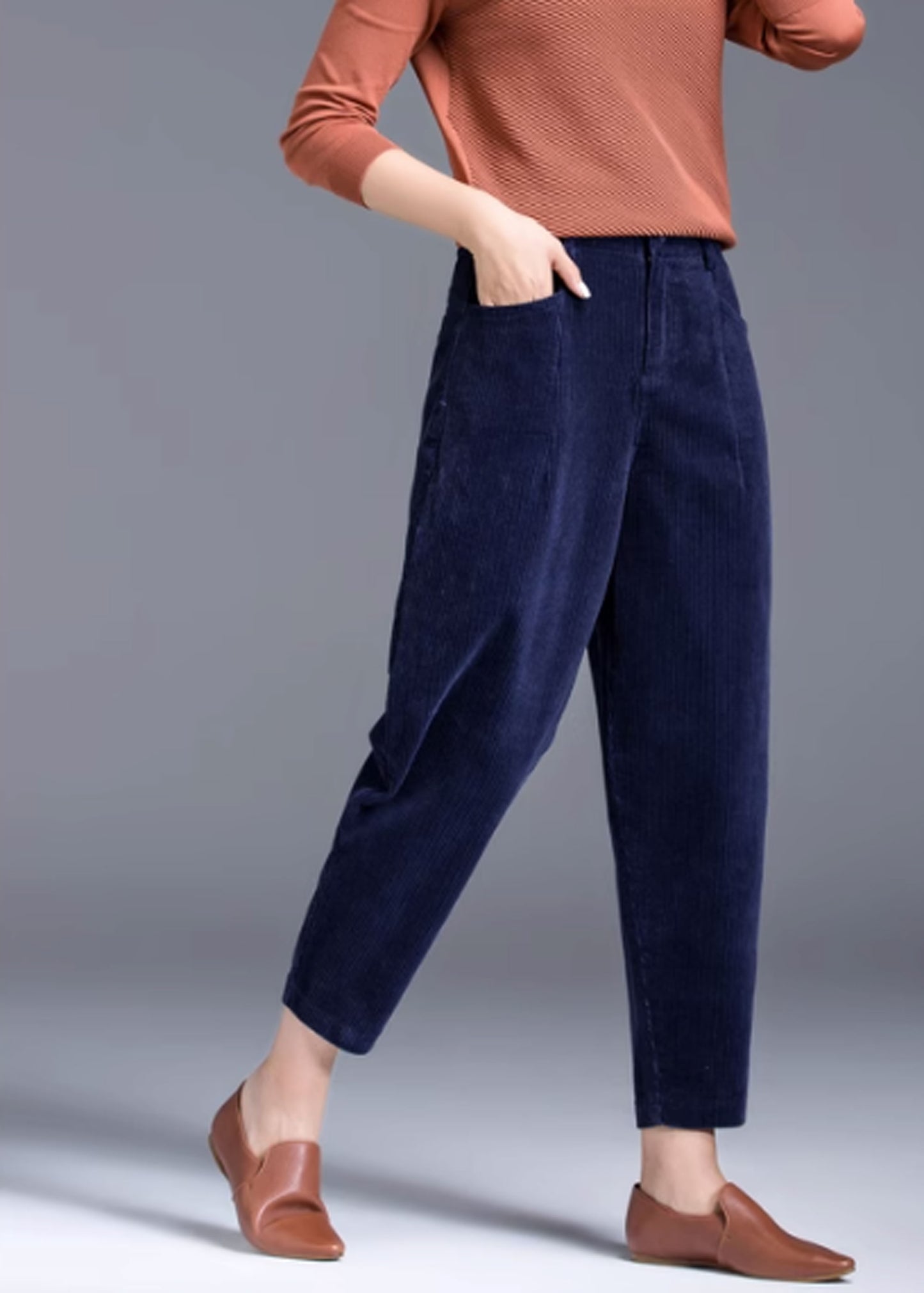 Slacks Corduroy Pants, Black Corduroy Pants C3513