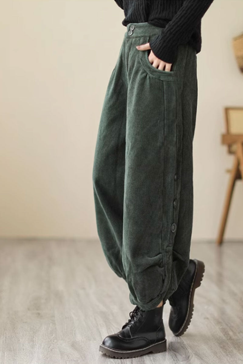 wide leg winter corduroy pants C3800