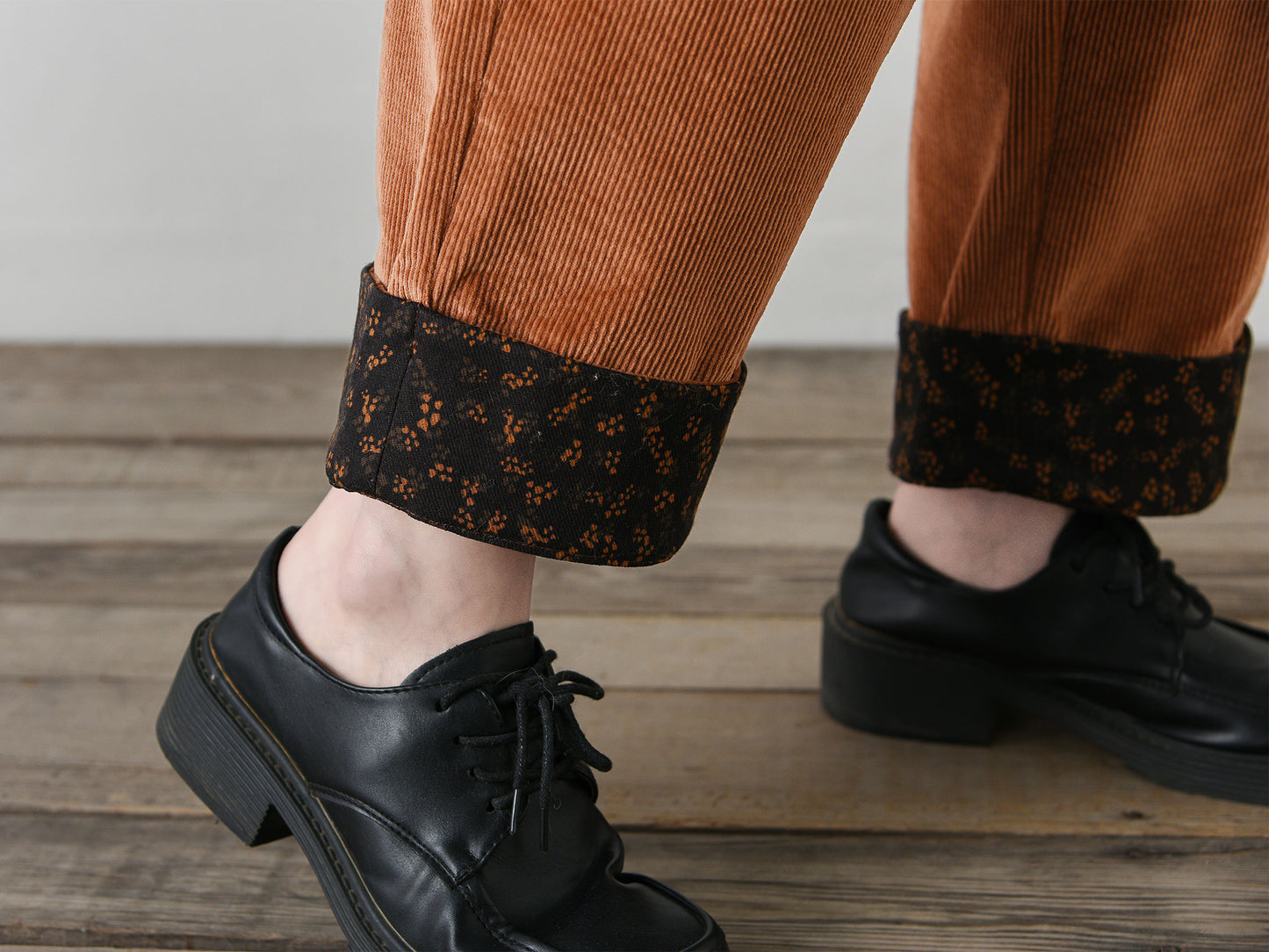 Patchwork Relaxed Fit Corduroy Pants C4696